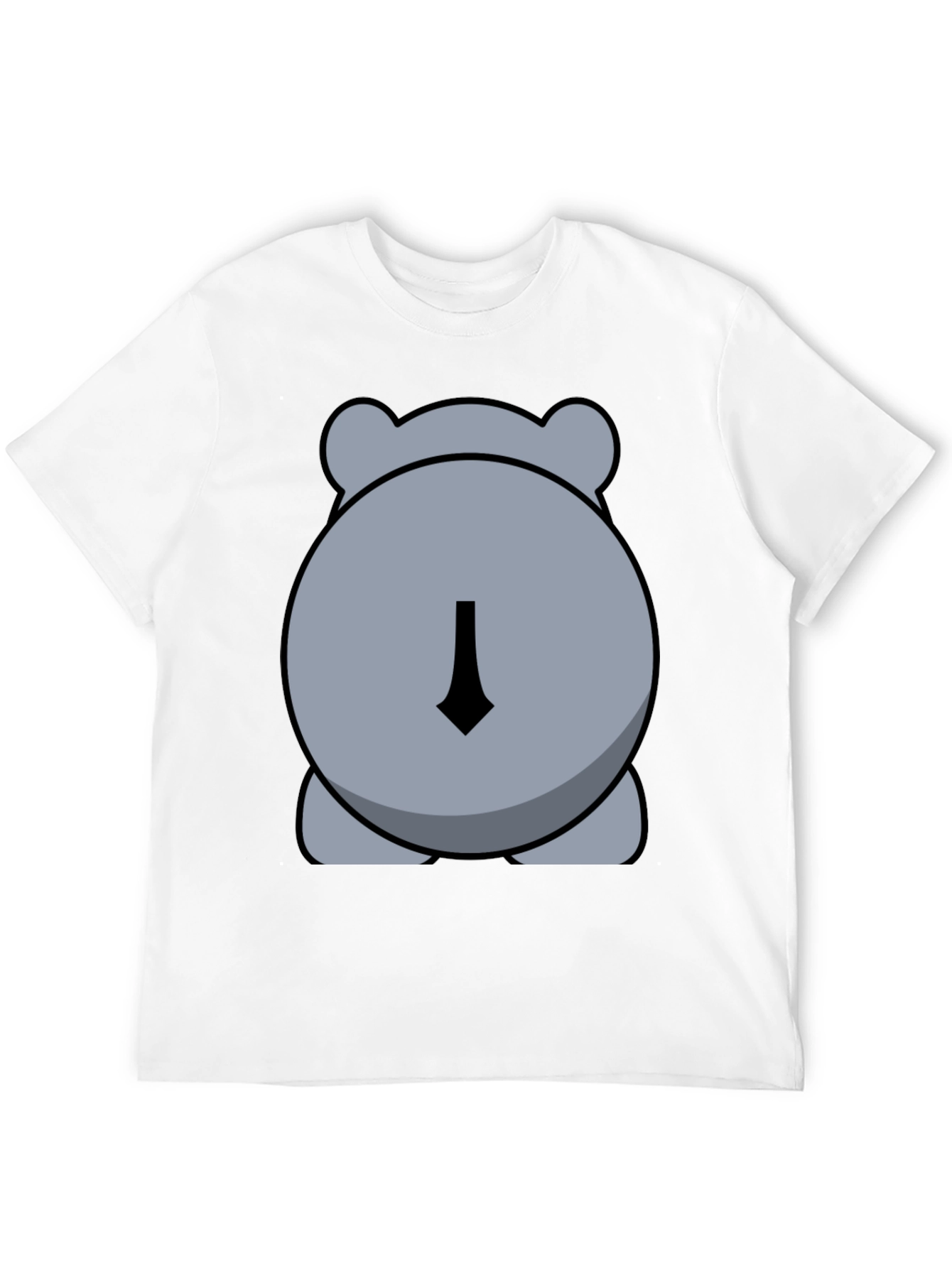 Black Cute Hippo Butt Black Graphic Tee Shirt view 12
