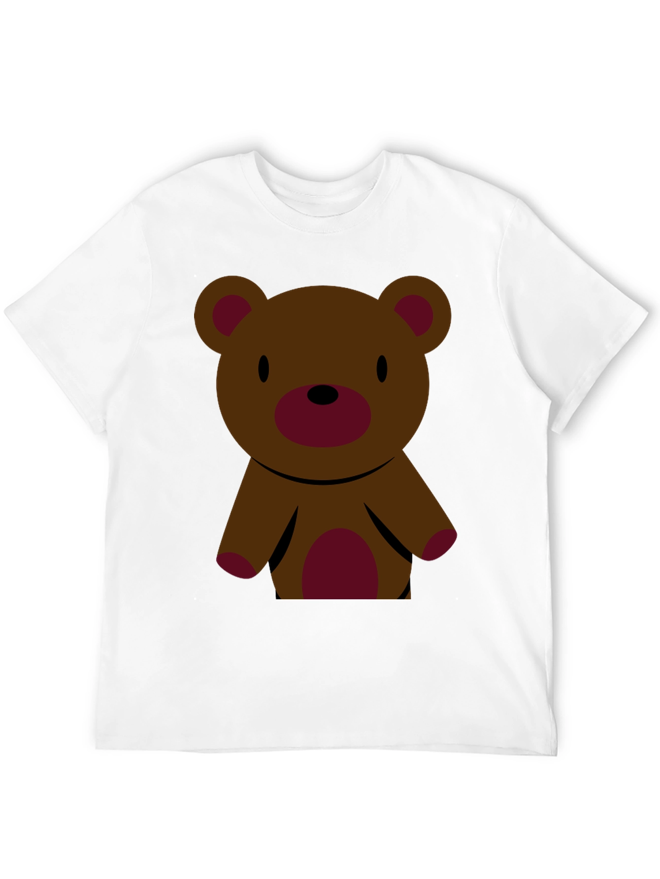 Black Cute Teddy Bear Graphic Tee - Black Cotton T-Shirt view 12