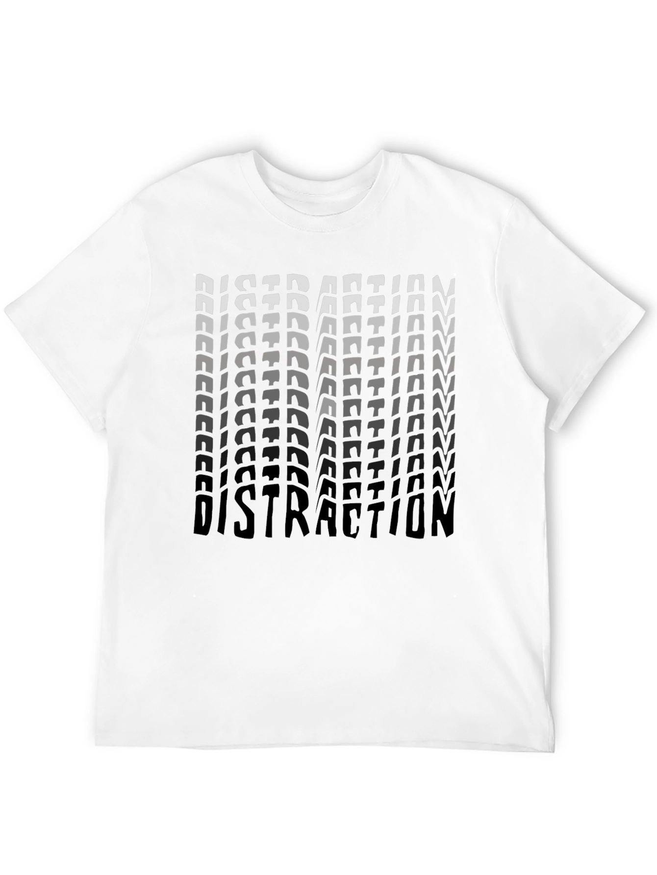 Black Distraction Graphic Print Black T-Shirt view 12
