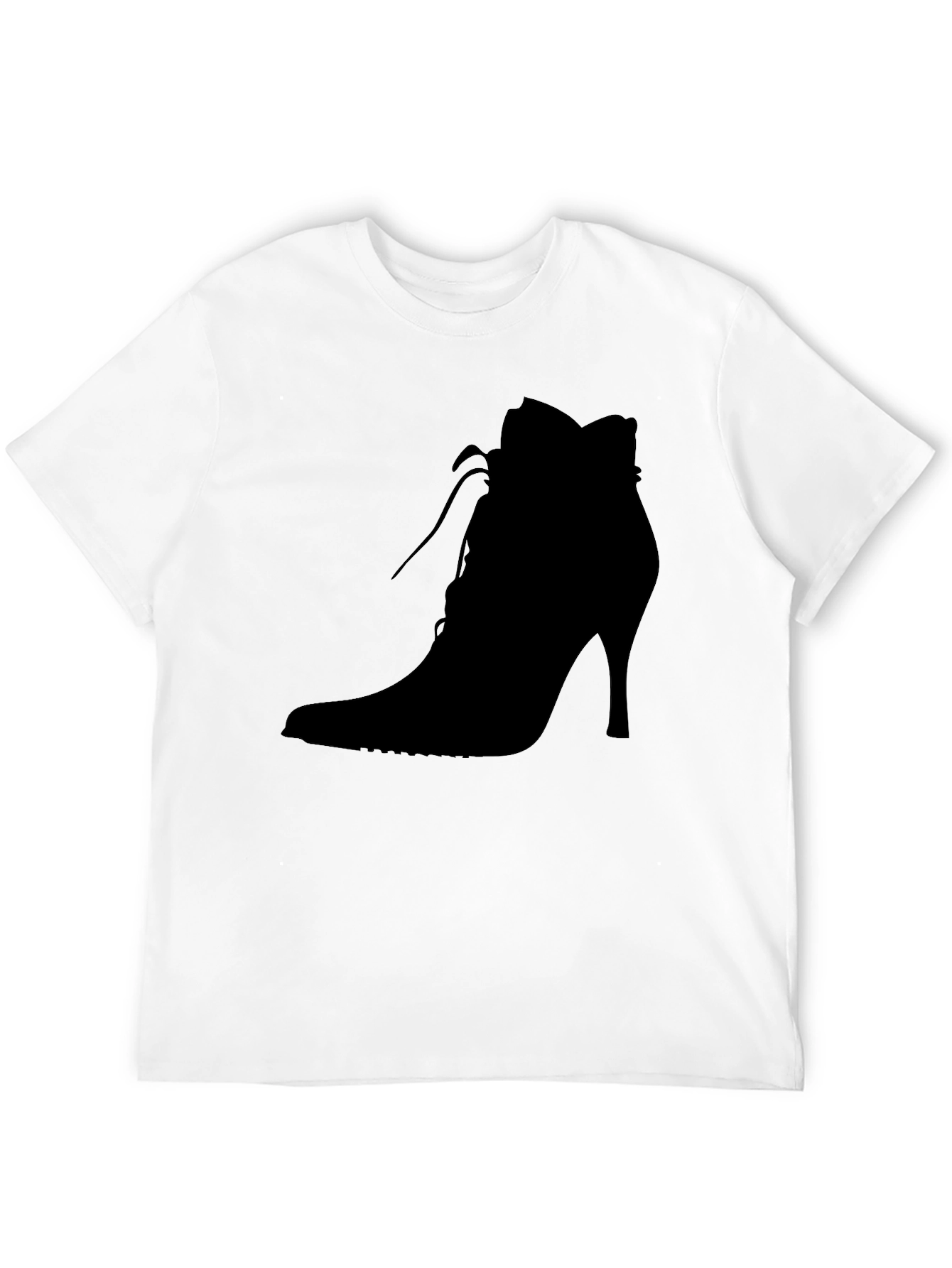 Black High Heel Shoe Graphic Tee - Black Cotton Comfort view 12