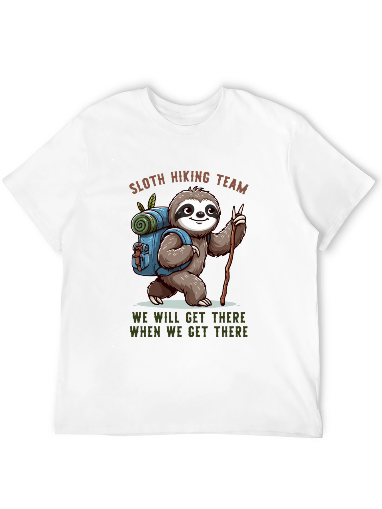 Black Sloth Hiking Team Black T-Shirt view 12