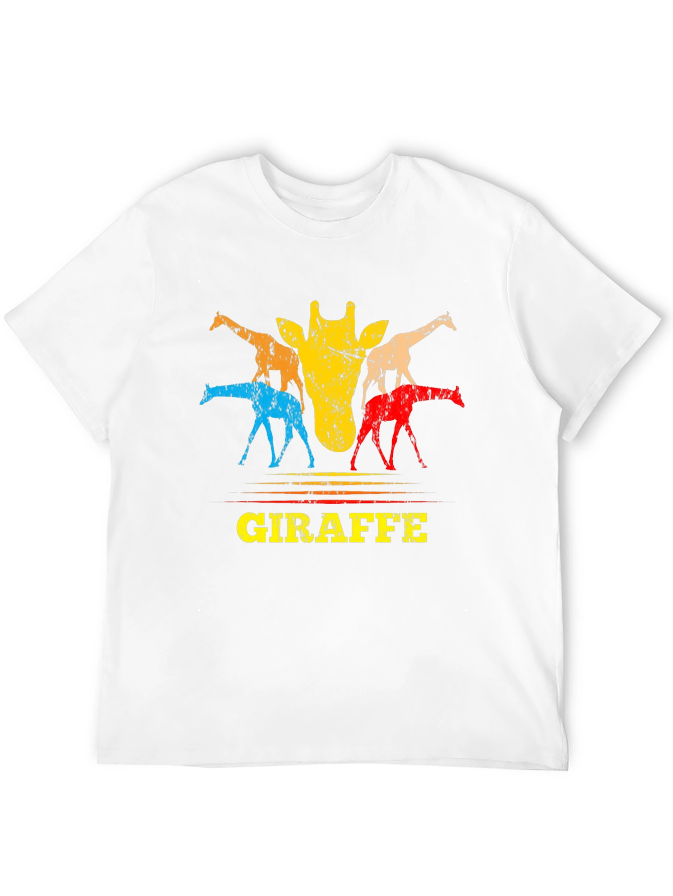 Black Retro Giraffe Graphic Tee - Unisex Crew Neck T-Shirt view 12