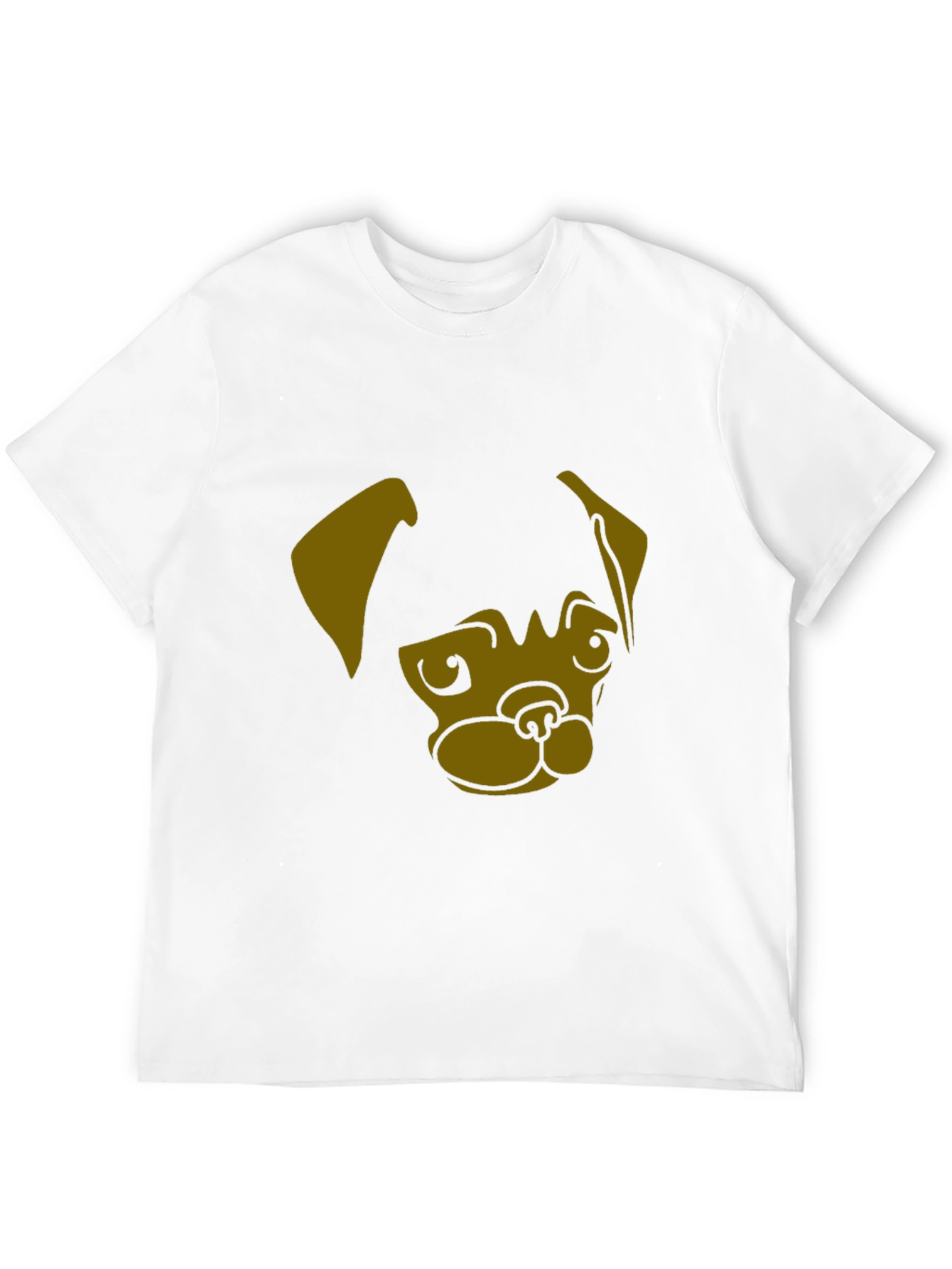 Black Men's Black T-Shirt with Pug Dog Graphic Print view 12