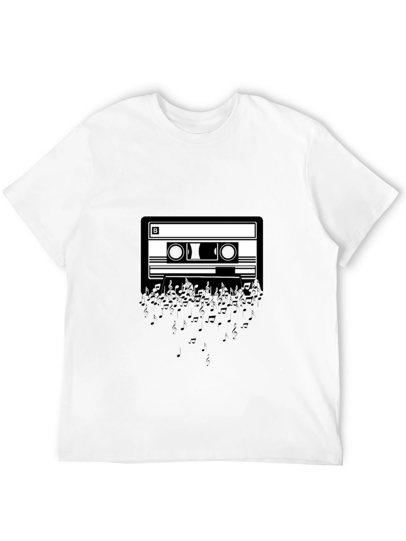 Black Retro Cassette Music T-Shirt - Black view 12