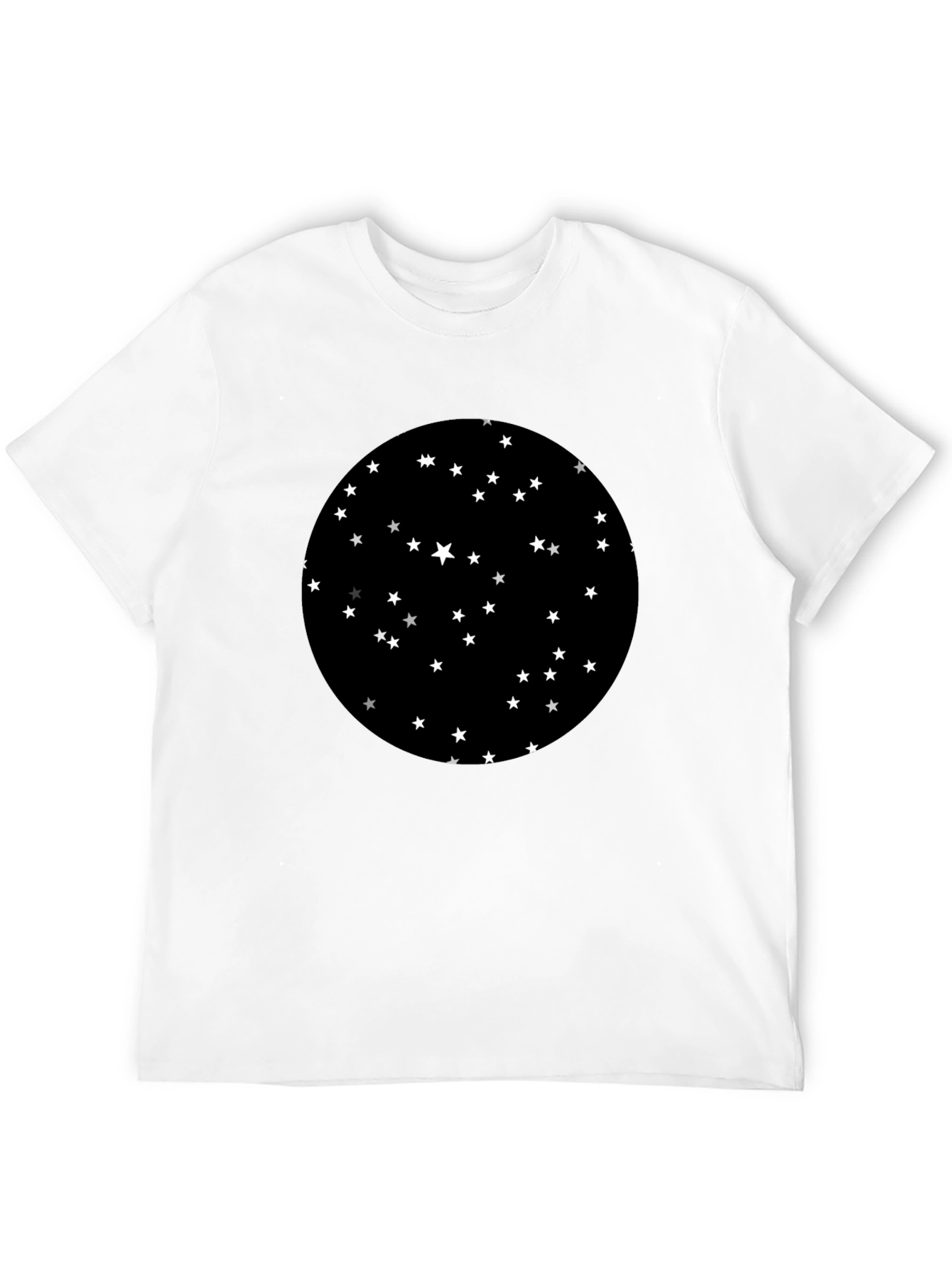 Black Starry Night Graphic Black T-Shirt view 12