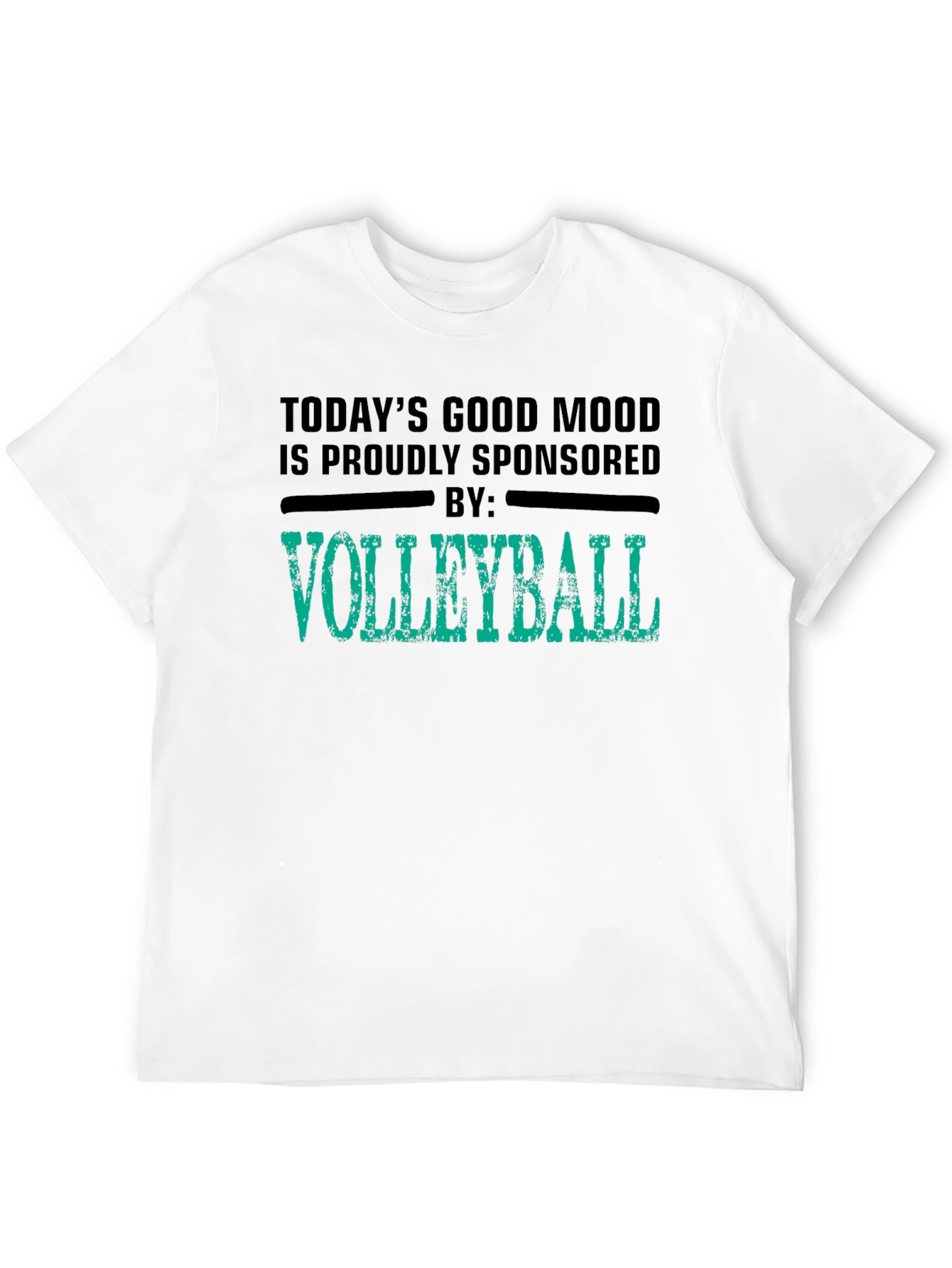 Black Volleyball Sponsored T-Shirt - Today's Good Mood view 12