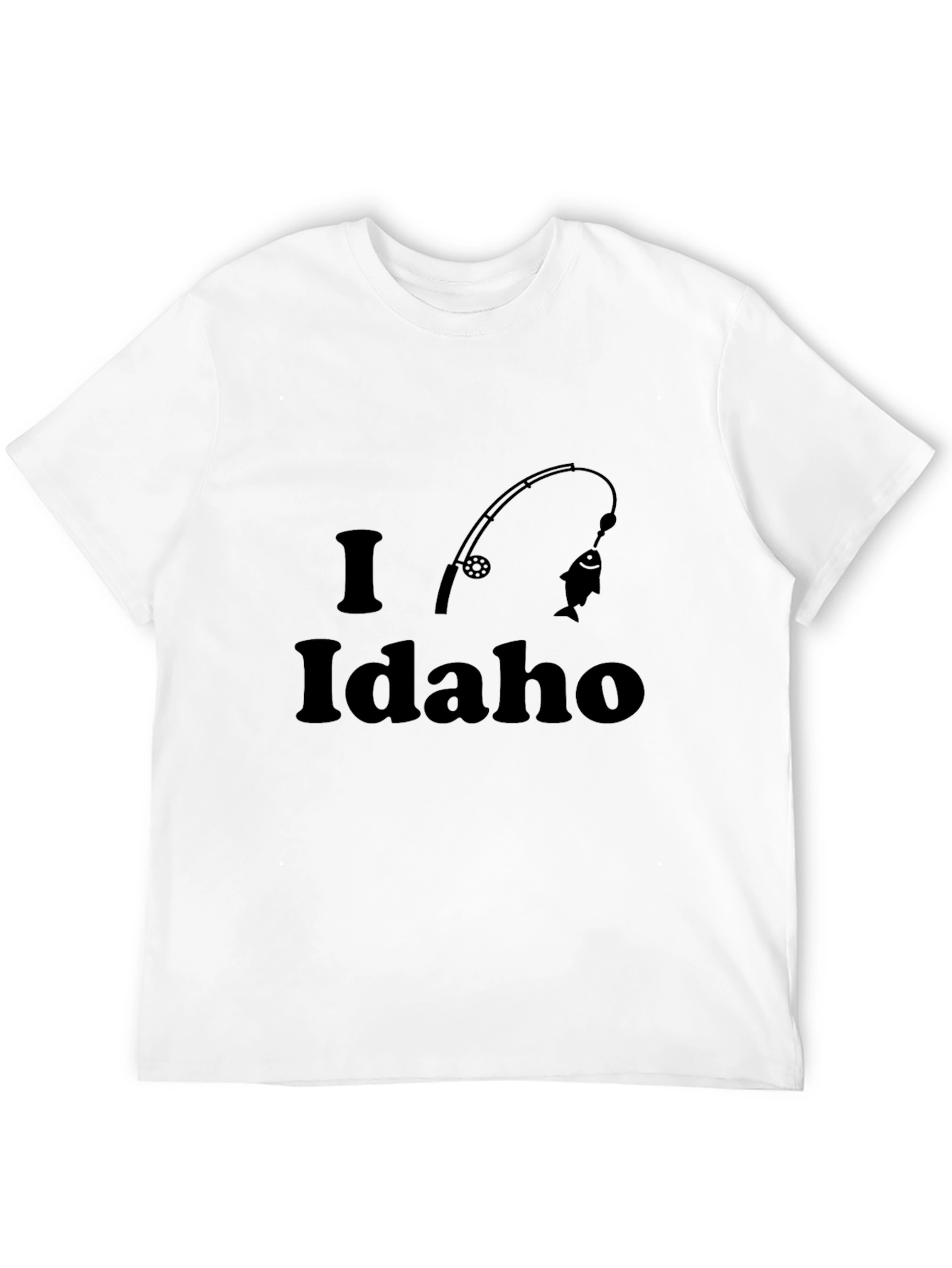Black I Love Idaho Fishing Black T-Shirt view 12