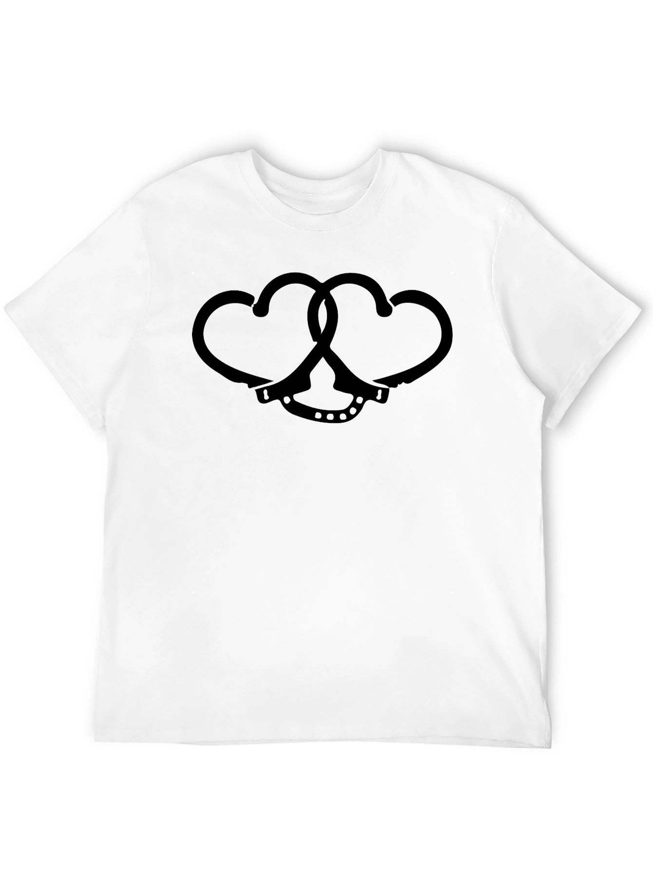 Black Heart Handcuffs Graphic Tee - Edgy Unisex T-Shirt view 12