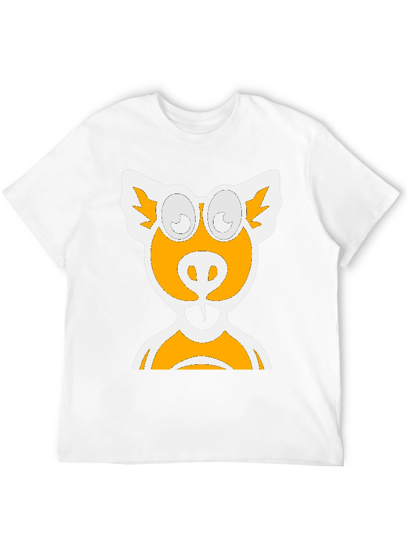 Black Cartoon Pig Graphic Tee - Black Cotton Blend view 12