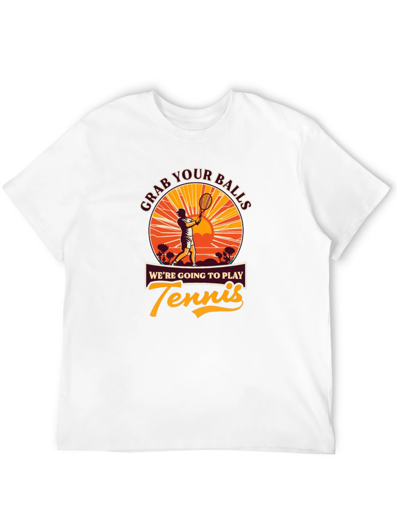 Black Grab Your Balls Funny Tennis Player Graphic T-Shirt view 12