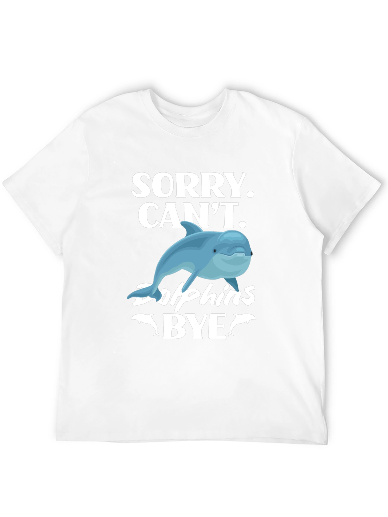 Black Sorry, Can't, Dolphins Bye Graphic T-Shirt view 12