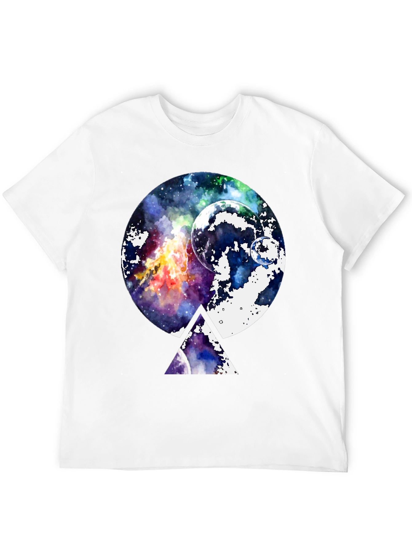 Galaxy Space Graphic Print Black T-Shirt - 12