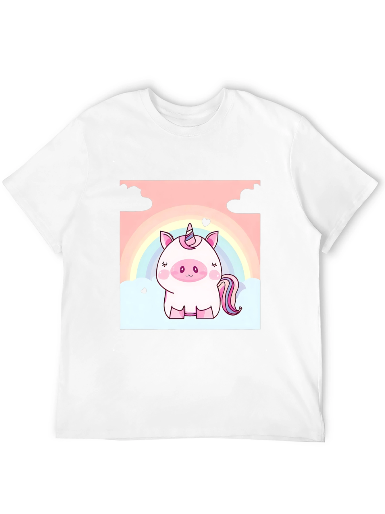 Black Cute Unicorn Graphic Tee - Black Cotton T-Shirt view 12