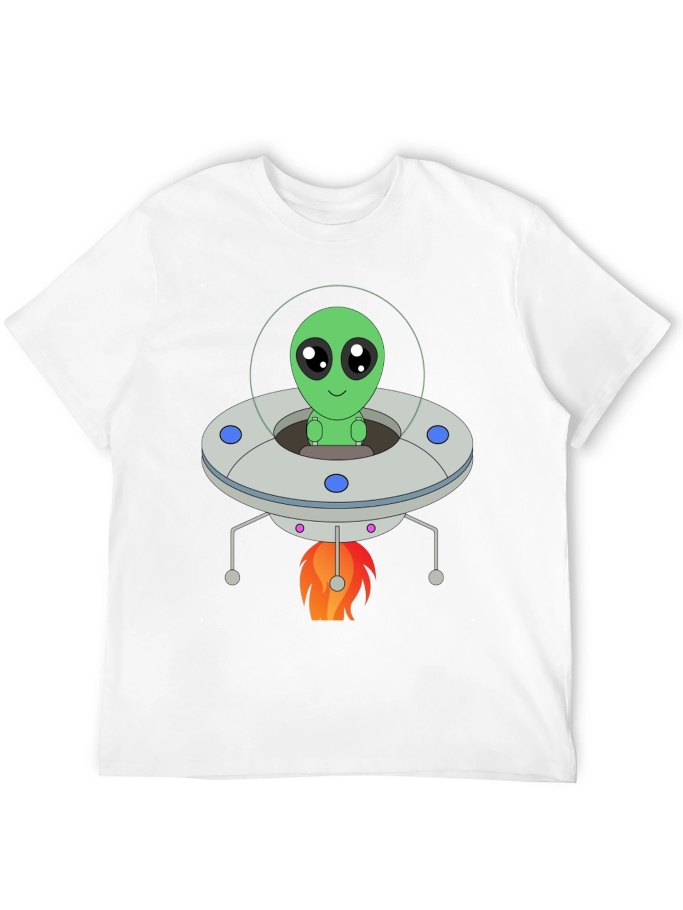 Black Alien UFO T-Shirt - Black Graphic Tee view 12