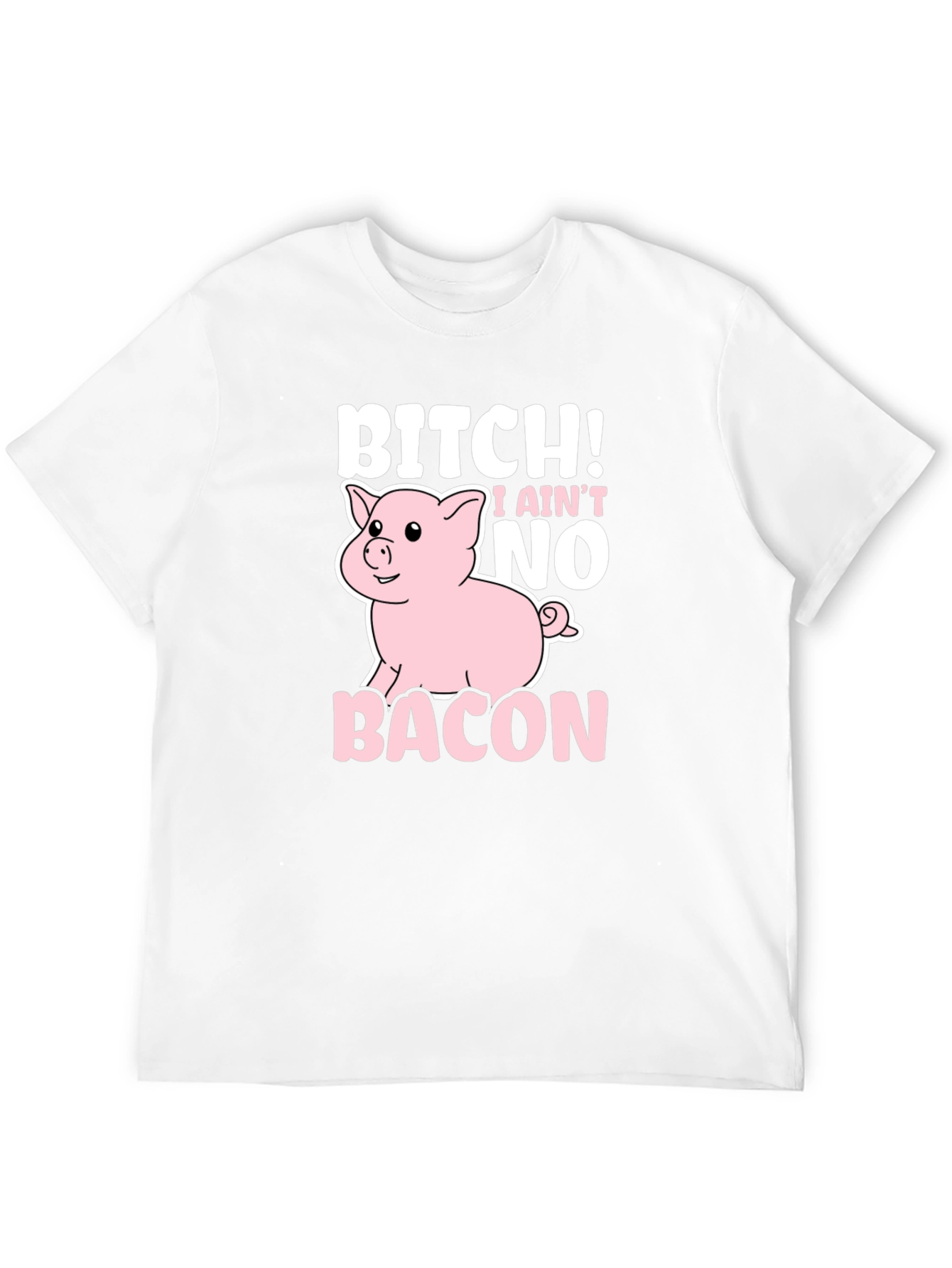 Black Bitch I Ain't No Bacon Black Graphic T-Shirt view 12