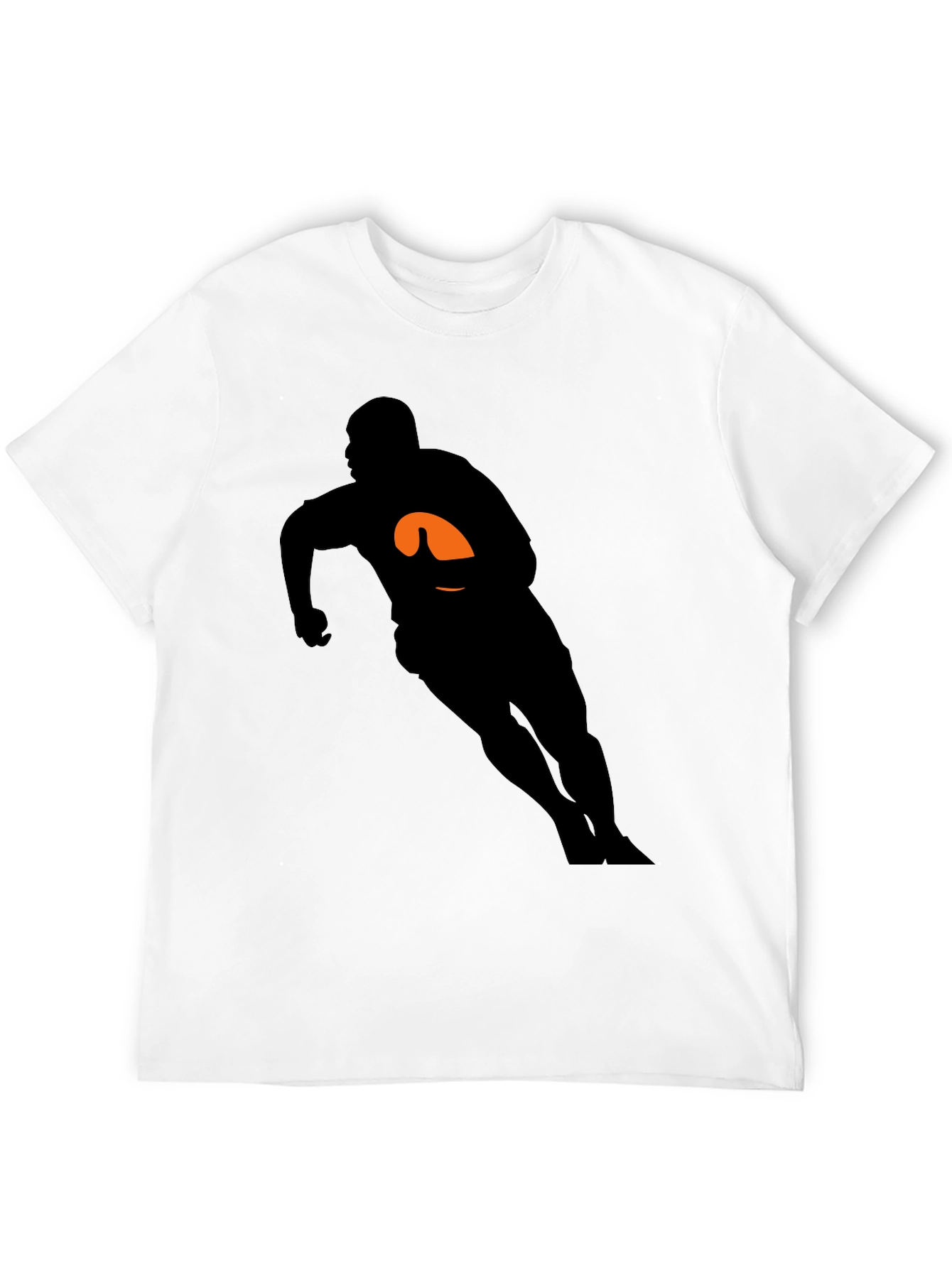 Black Rugby Player Graphic Tee - Black Cotton T-Shirt view 12