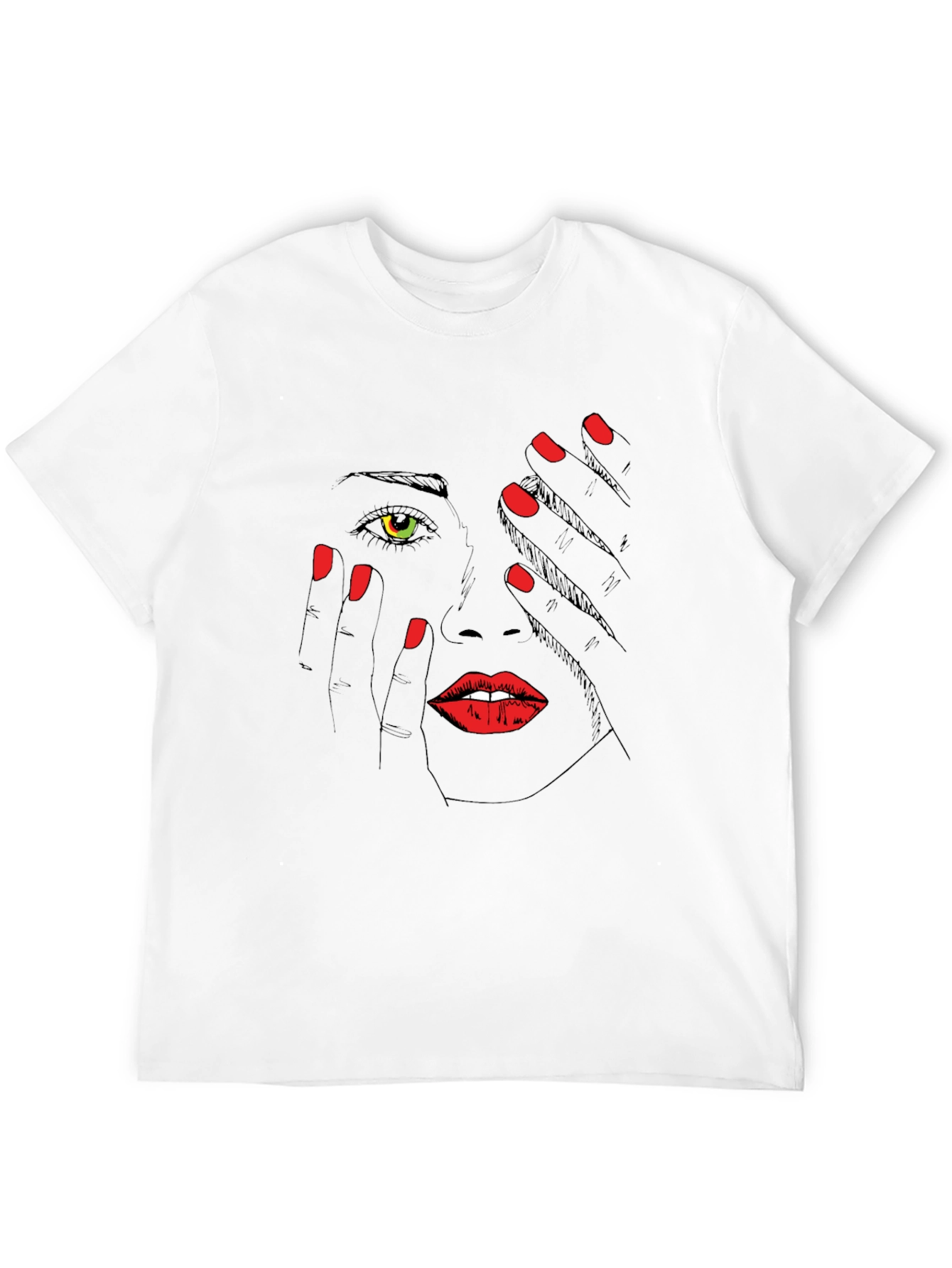 Black Graphic Print T-Shirt: Mysterious Woman Tee view 12