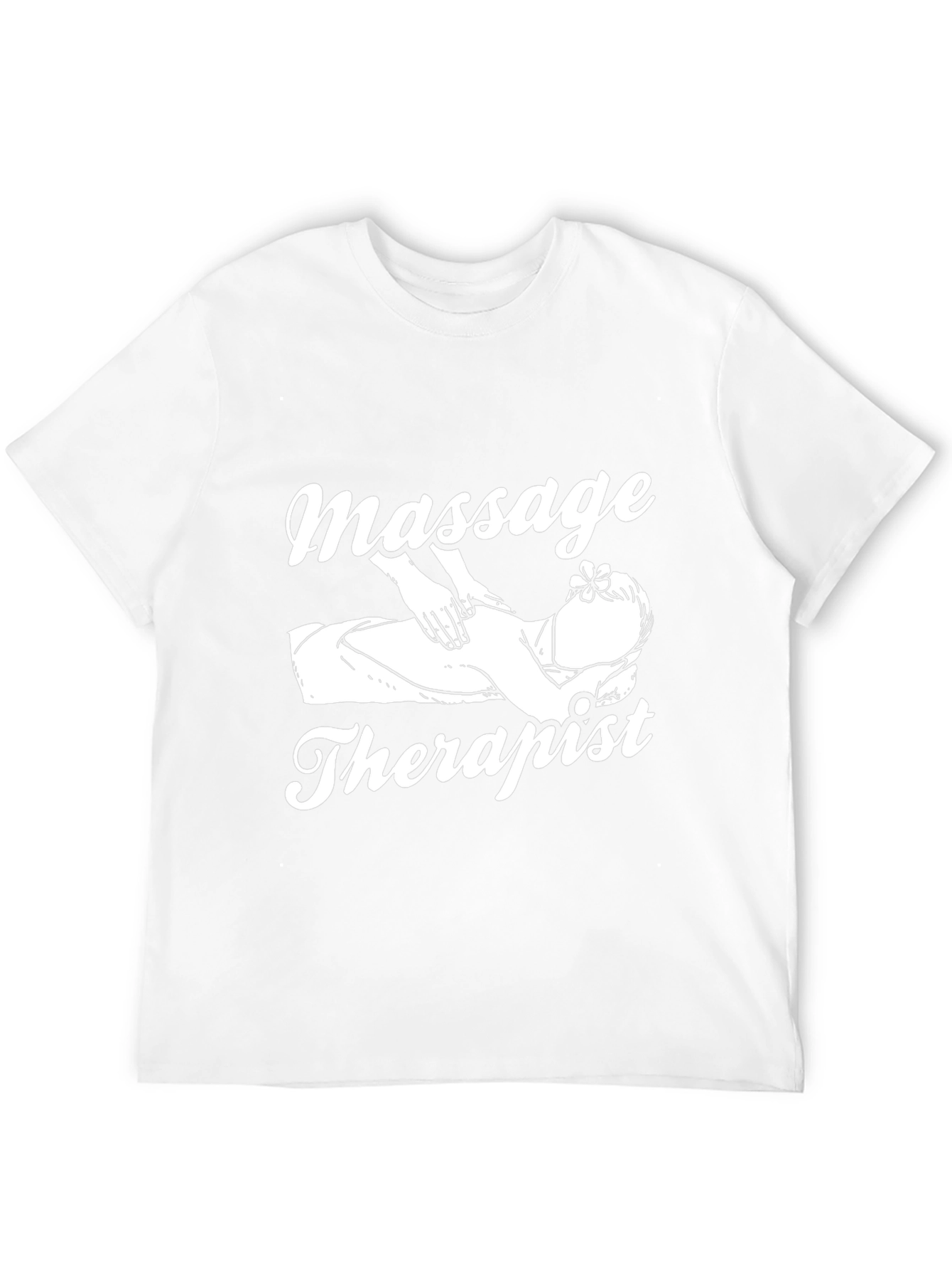 Black Massage Therapist Graphic T-Shirt, Black Cotton Tee view 12
