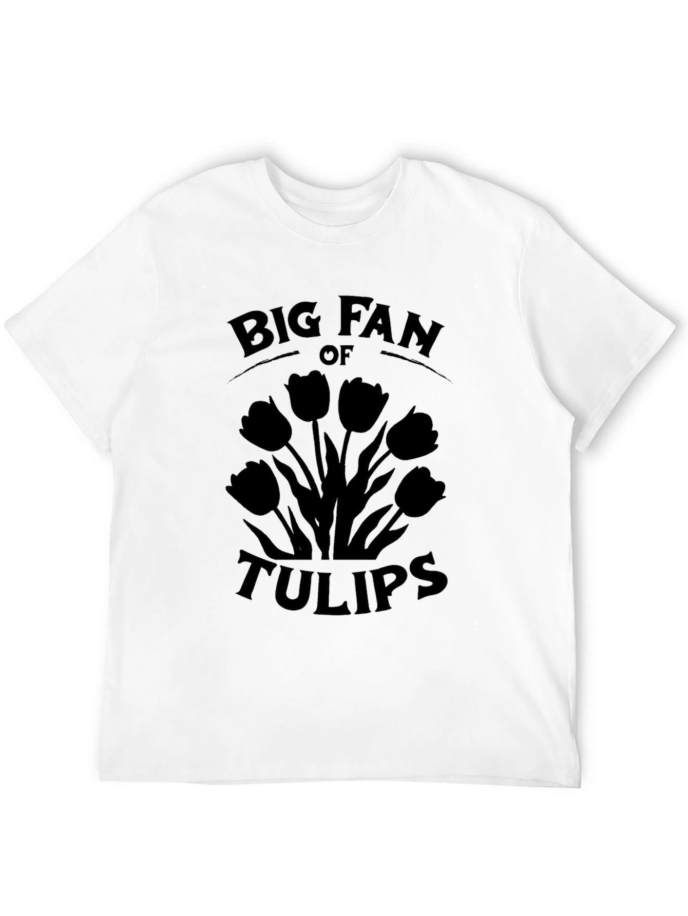 Black Big Fan of Tulips Graphic T-Shirt view 12