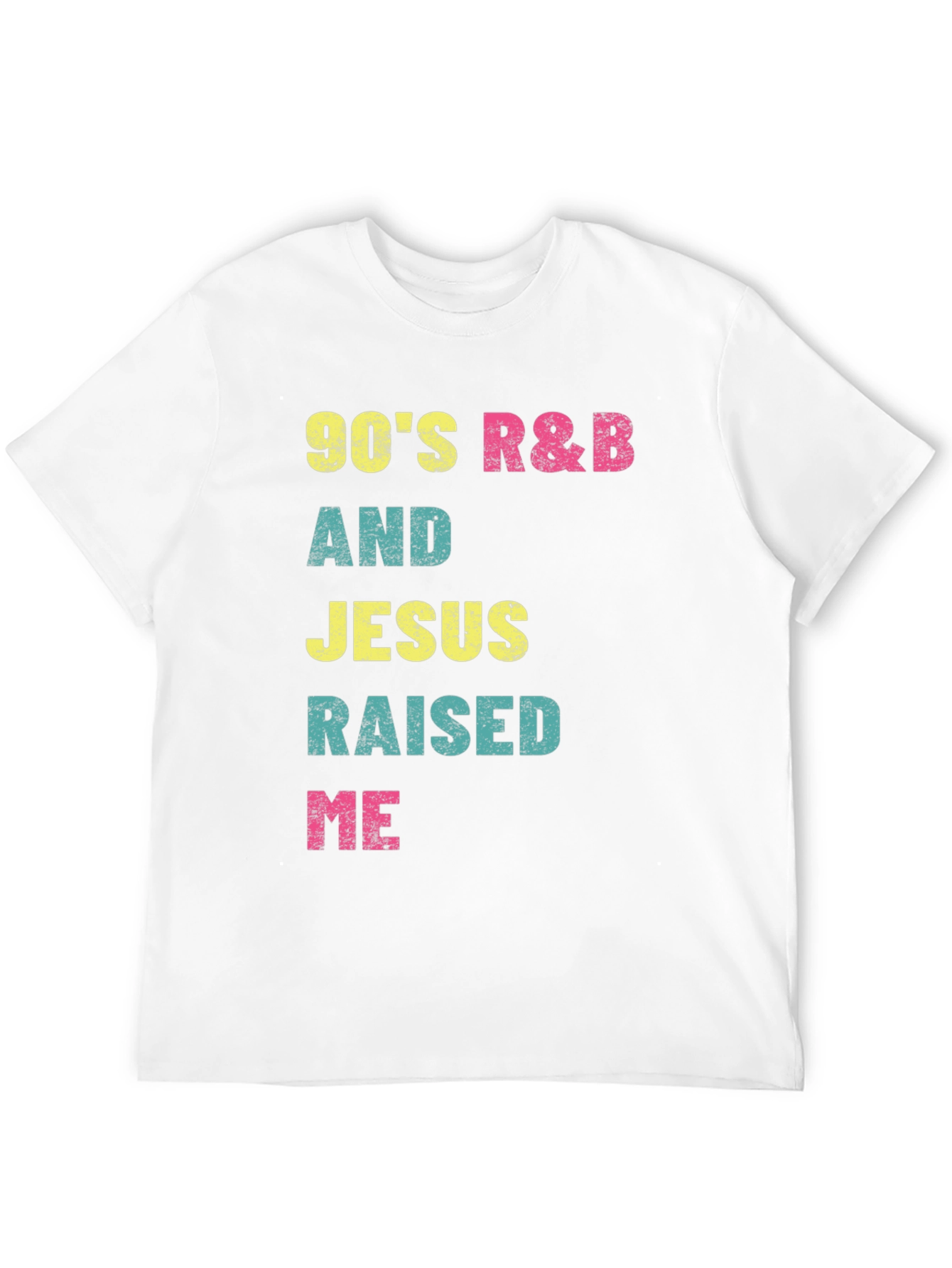 Black 90's R&B and Jesus Raised Me Graphic T-Shirt view 12