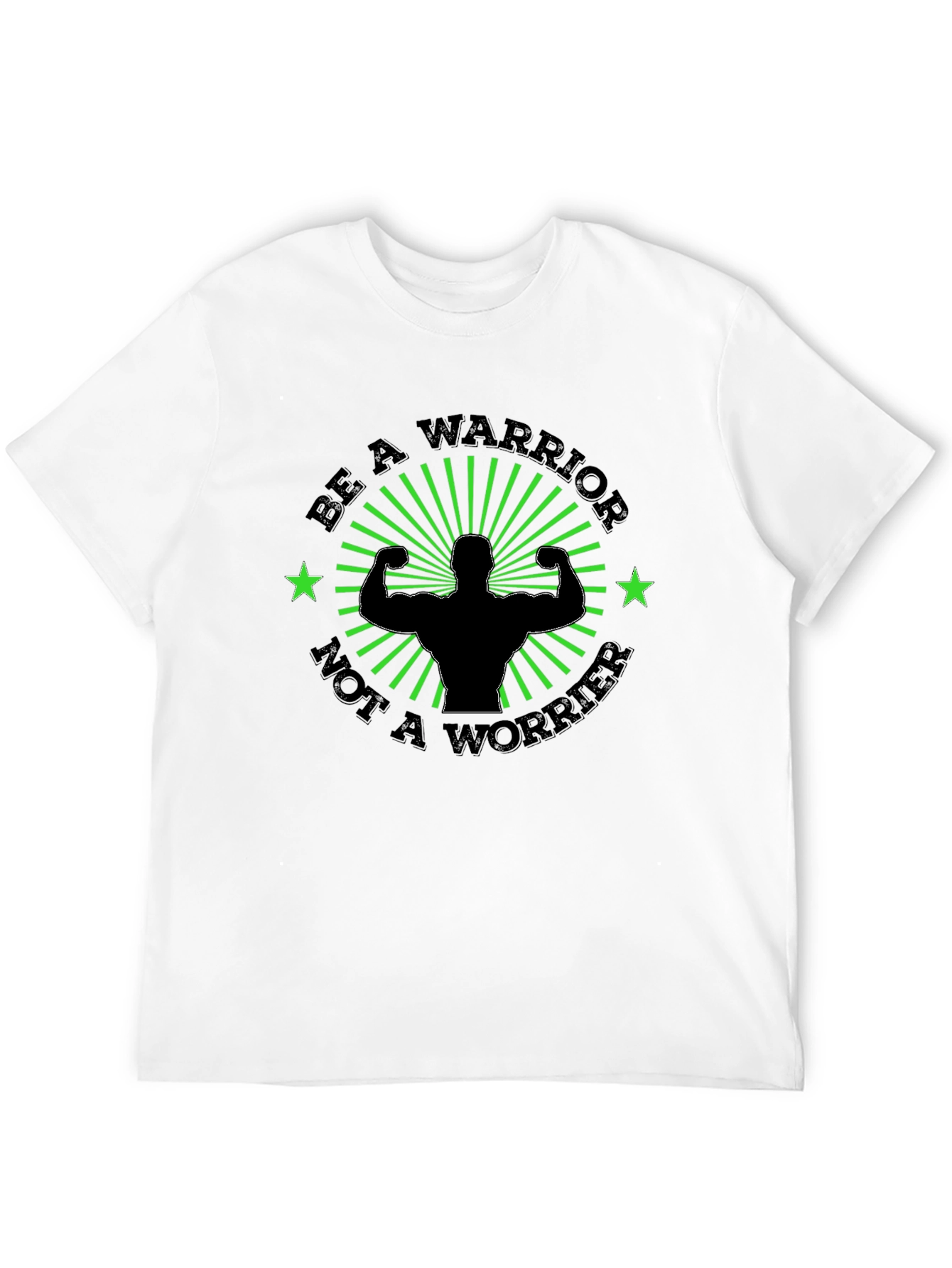 Black Be A Warrior Motivational Graphic Tee view 12
