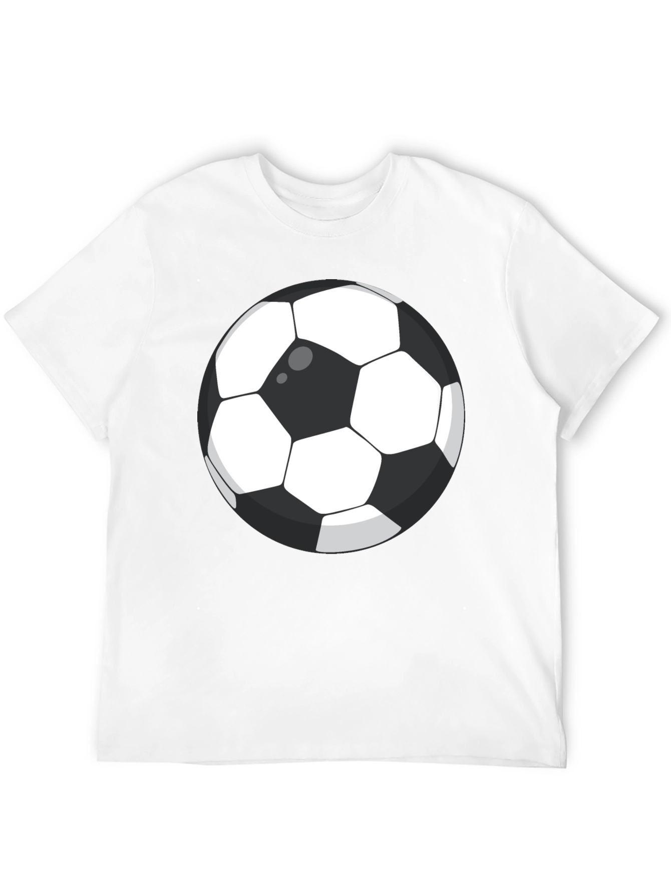 Black Soccer Ball Graphic T-Shirt - Casual Cotton Tee view 12