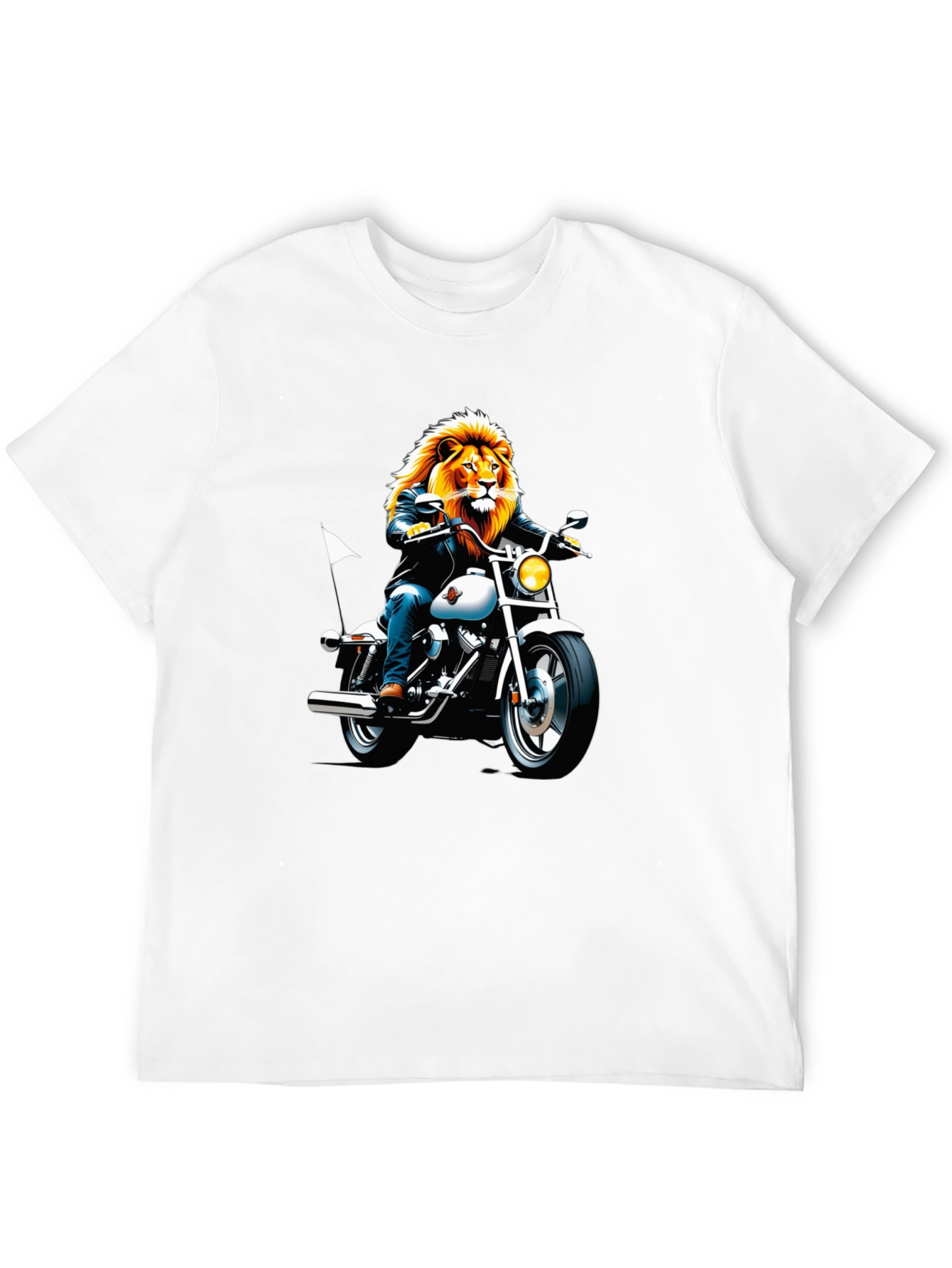 Black Lion Biker Graphic T-Shirt - Black view 12