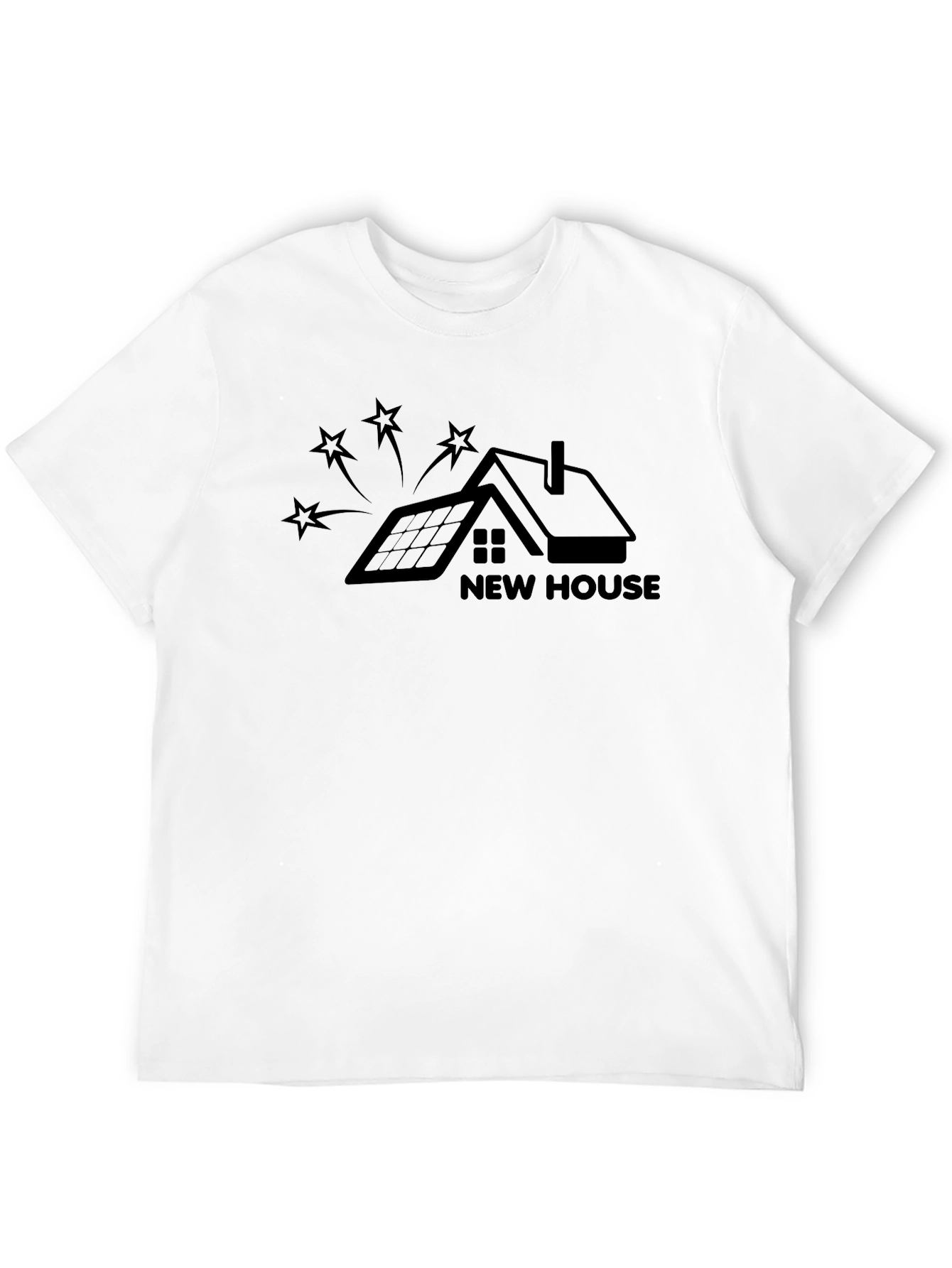 Black New House Graphic Tee - Modern Design, Black Shirt view 12