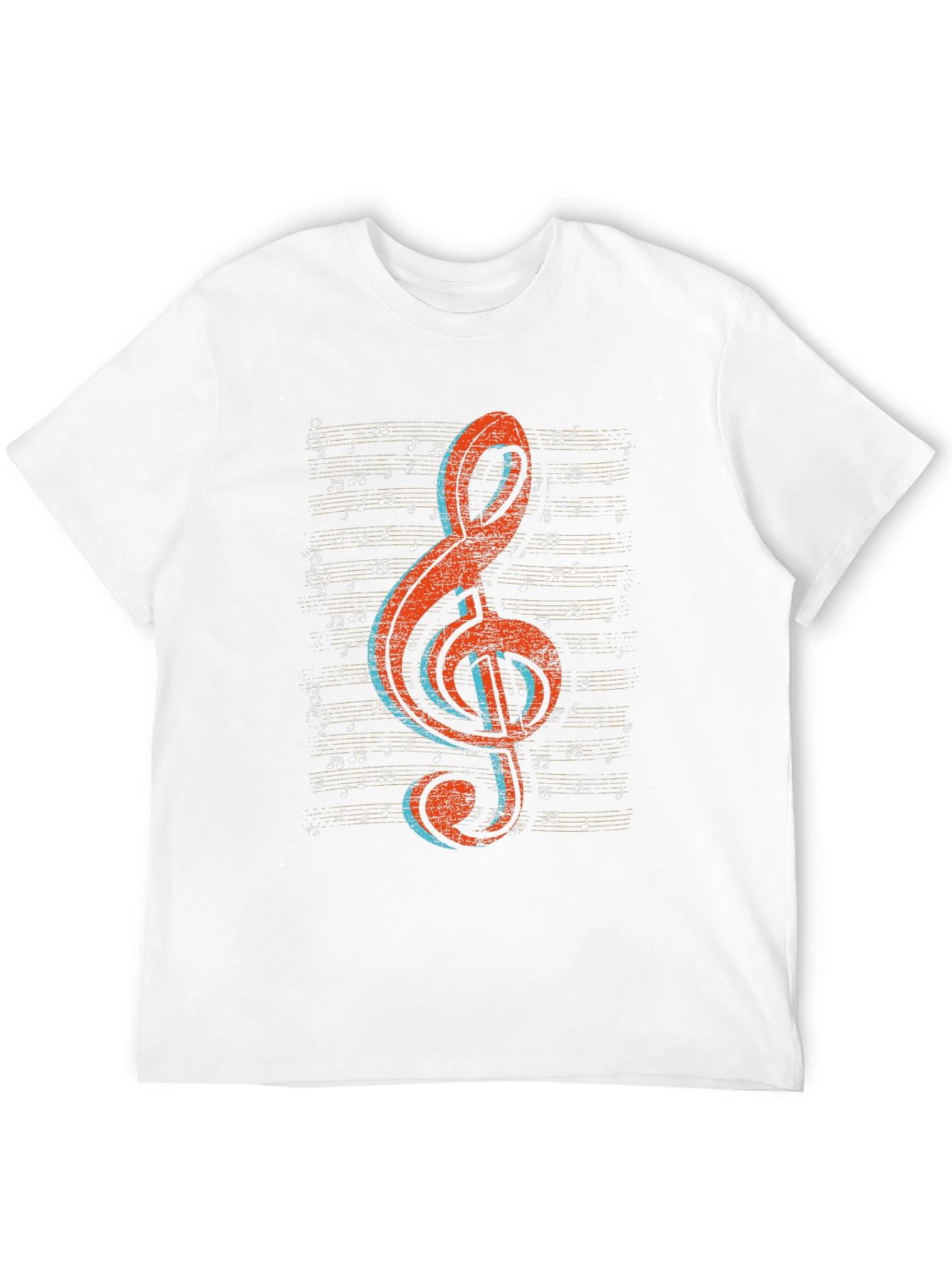 Black Music Note Graphic Tee - Treble Clef Design view 12