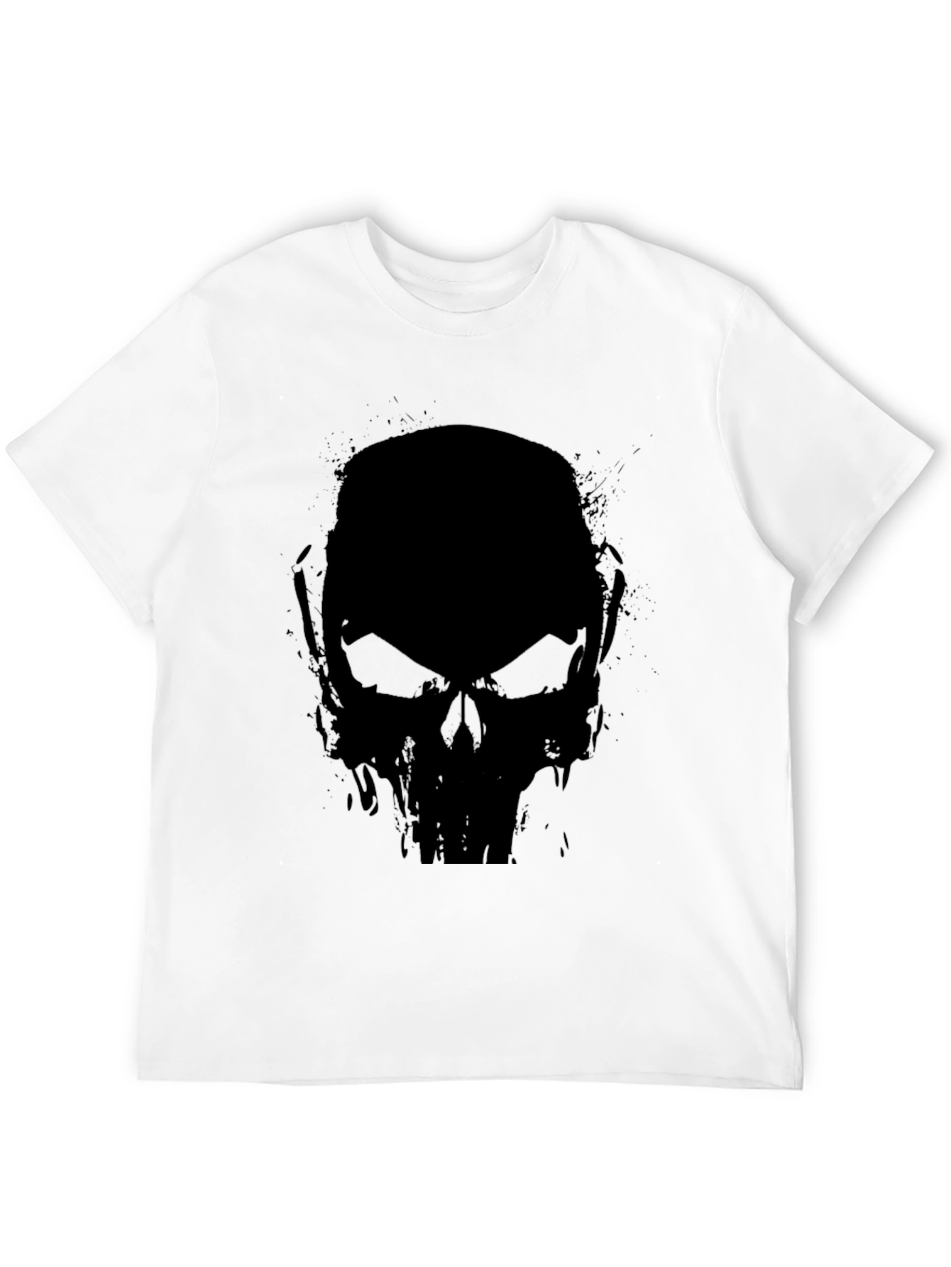 Black Skull Graphic Black T-Shirt - Men's Casual Tee view 12