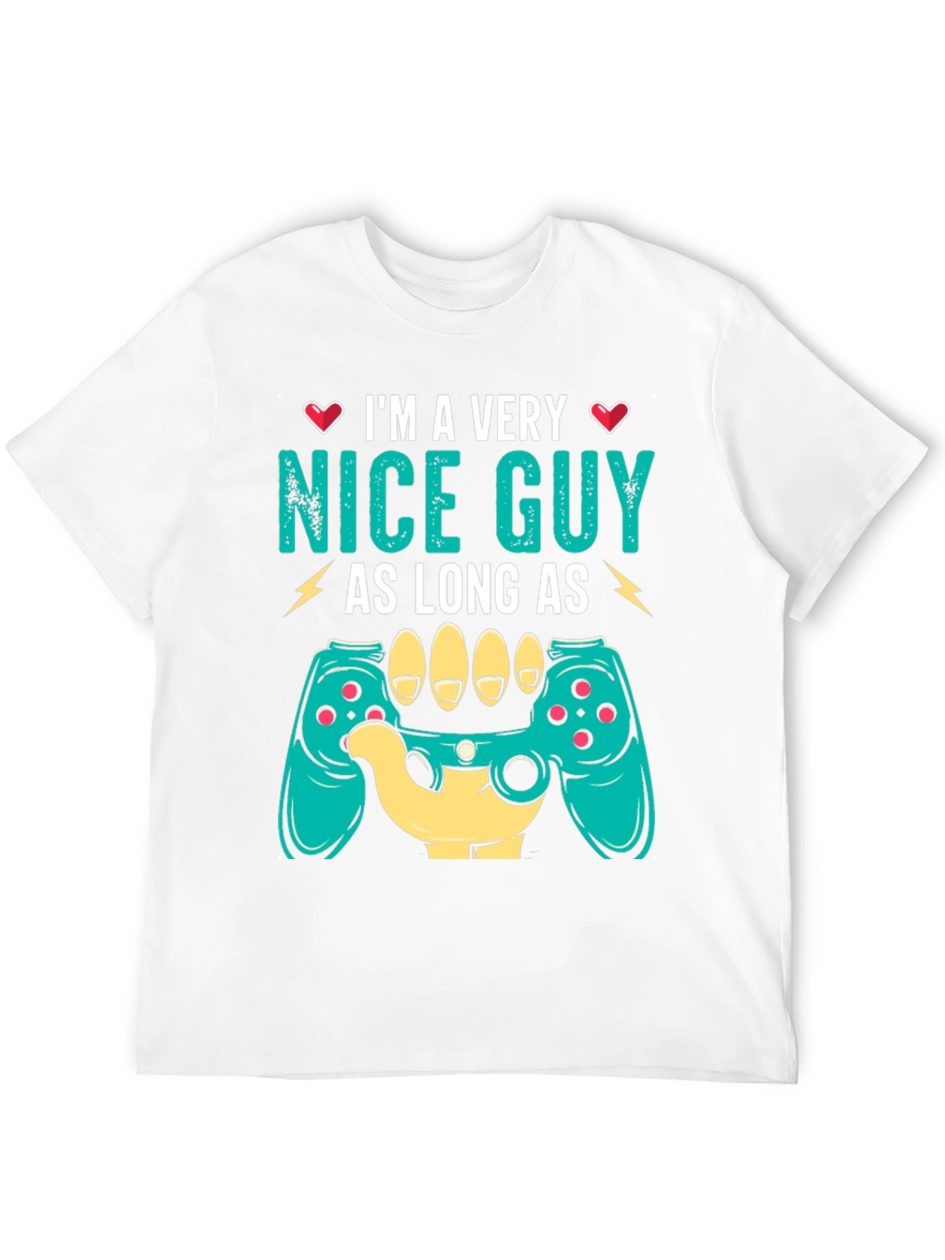 Black I'm a Very Nice Guy Gaming Controller T-Shirt view 12