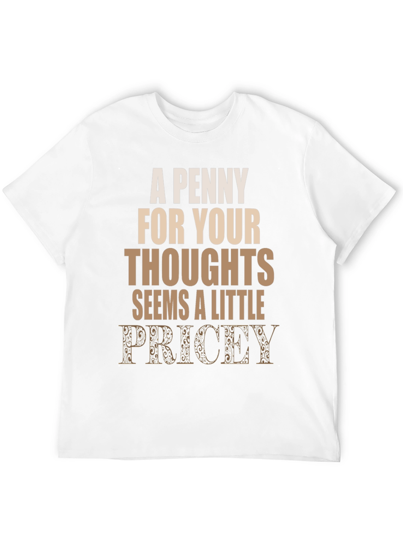Black Penny For Your Thoughts Funny Graphic Tee view 12