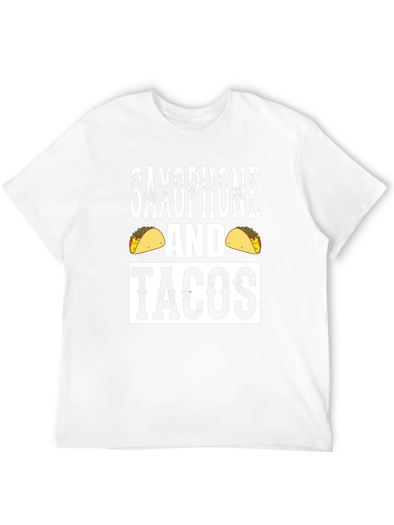 Black Saxophone and Tacos Graphic Tee - Novelty Black T-Shirt view 12