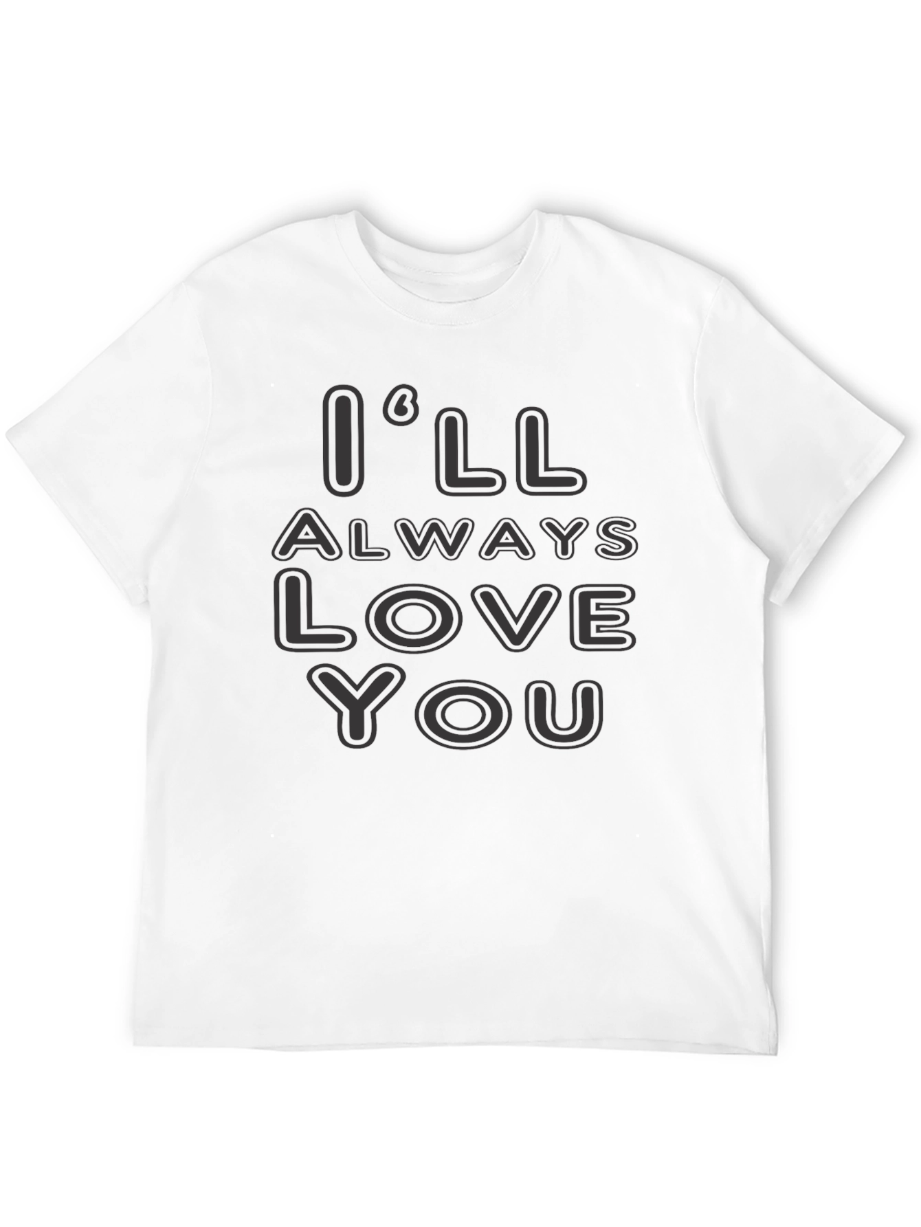Black I'll Always Love You T-Shirt Black Casual Style view 12