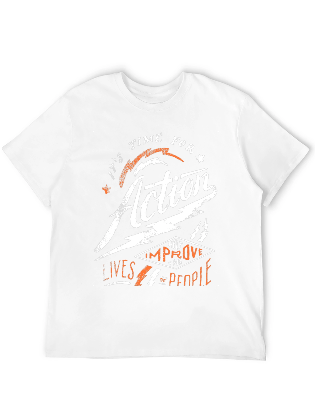 Black Time for Action Graphic Print Black T-Shirt view 12