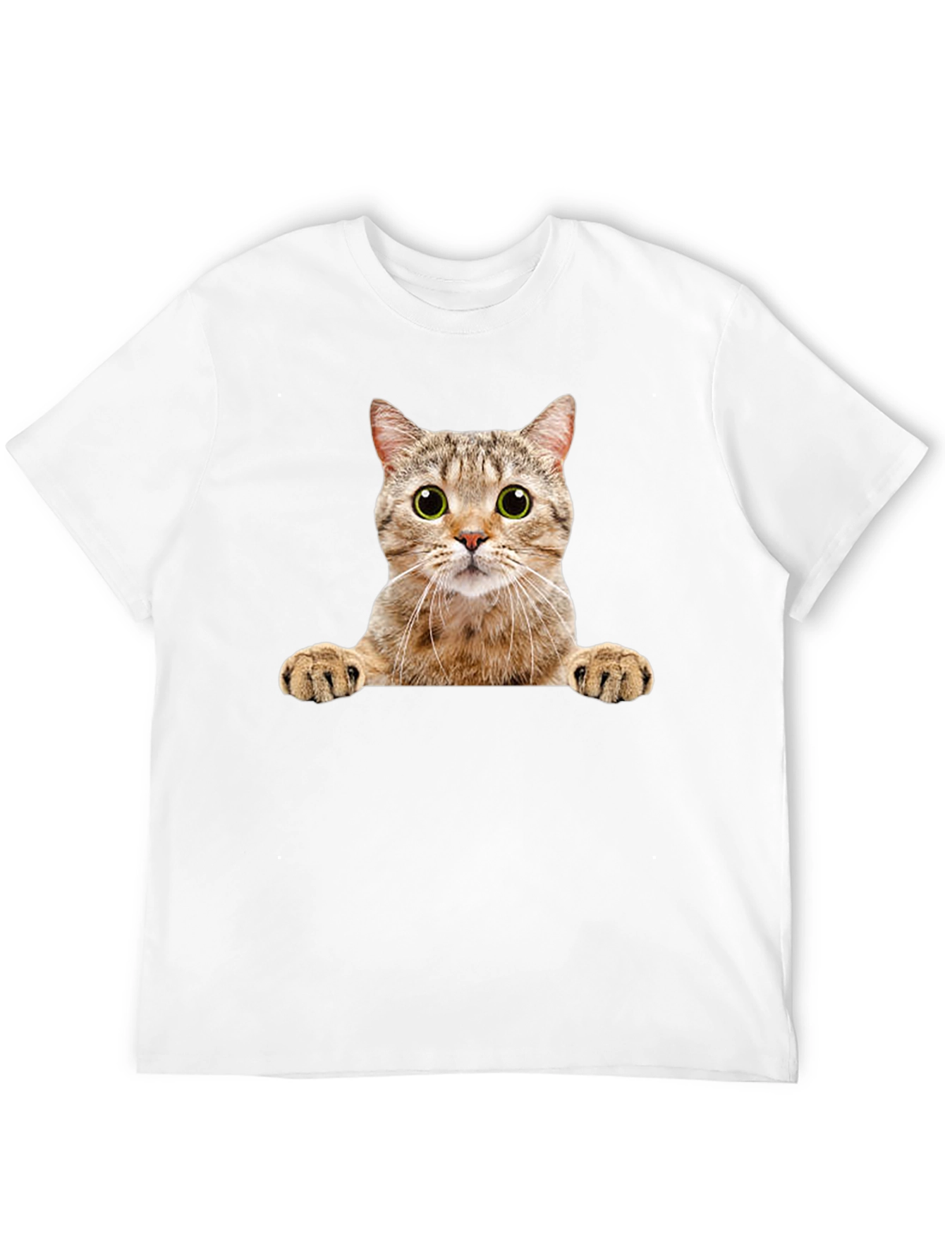 Black Cat Peeking T-Shirt - Novelty Animal Graphic Tee view 12