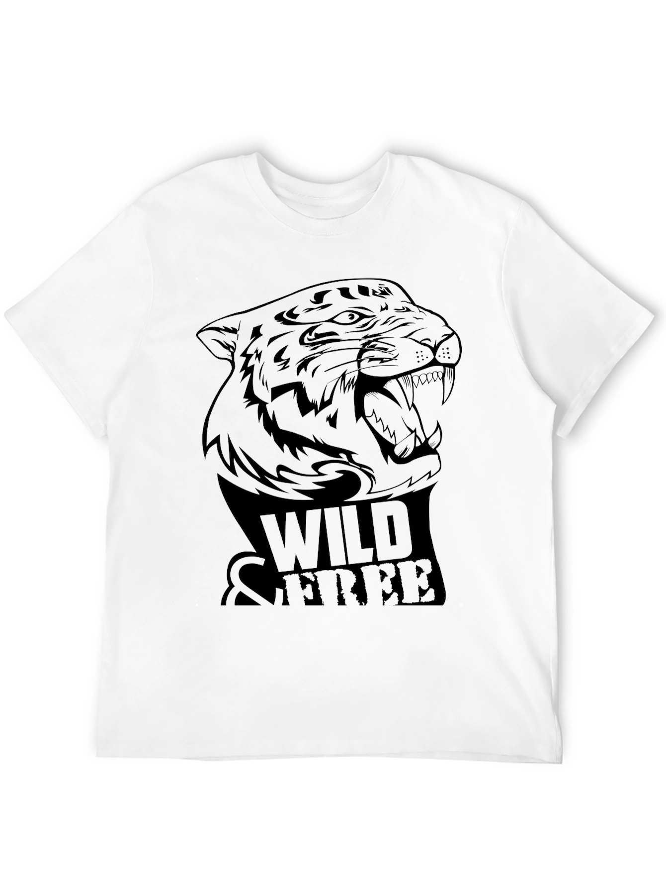 Black Wild & Free Tiger Graphic Tee - Black view 12