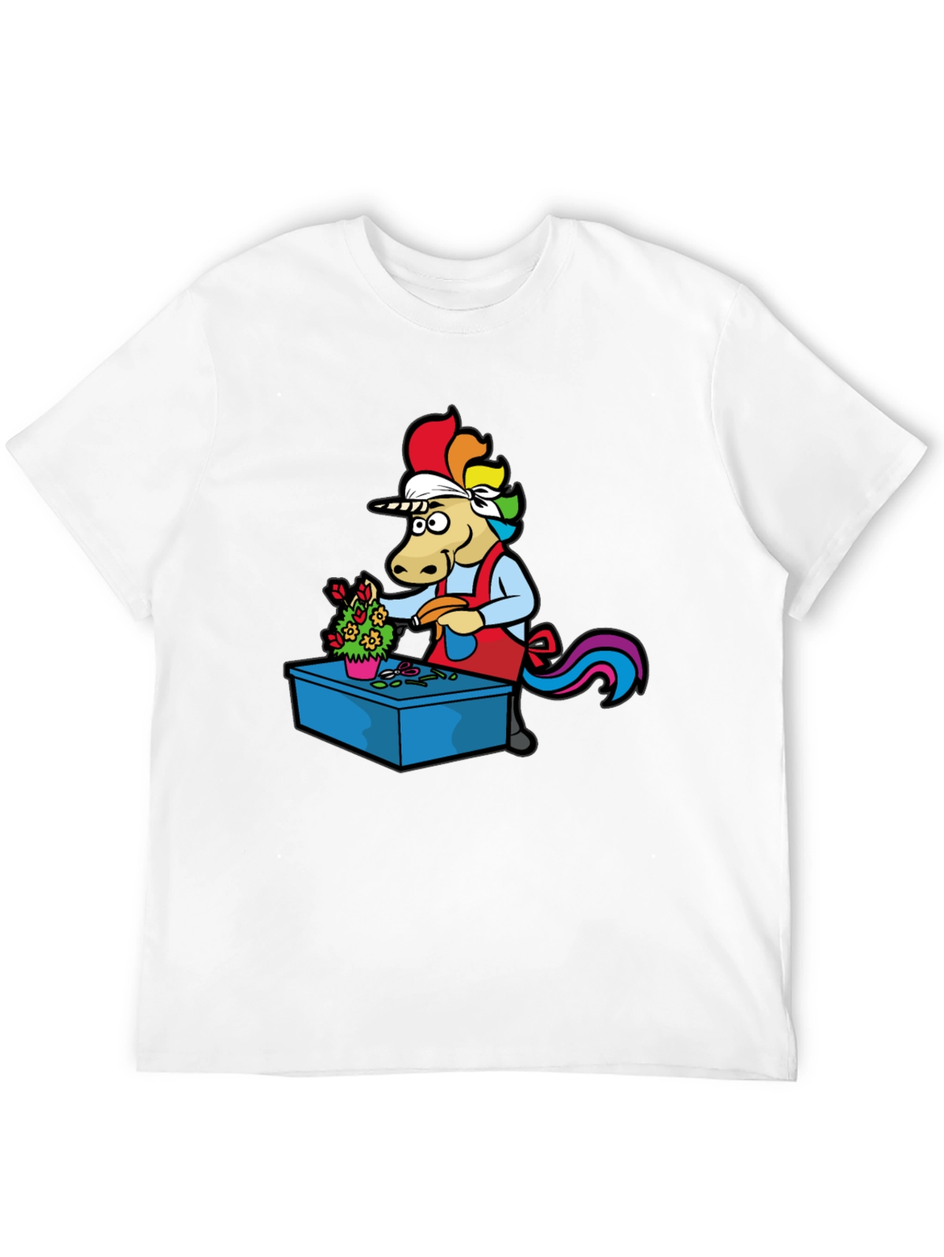 Black Unicorn Baker T-Shirt - Funny Cartoon Tee view 12