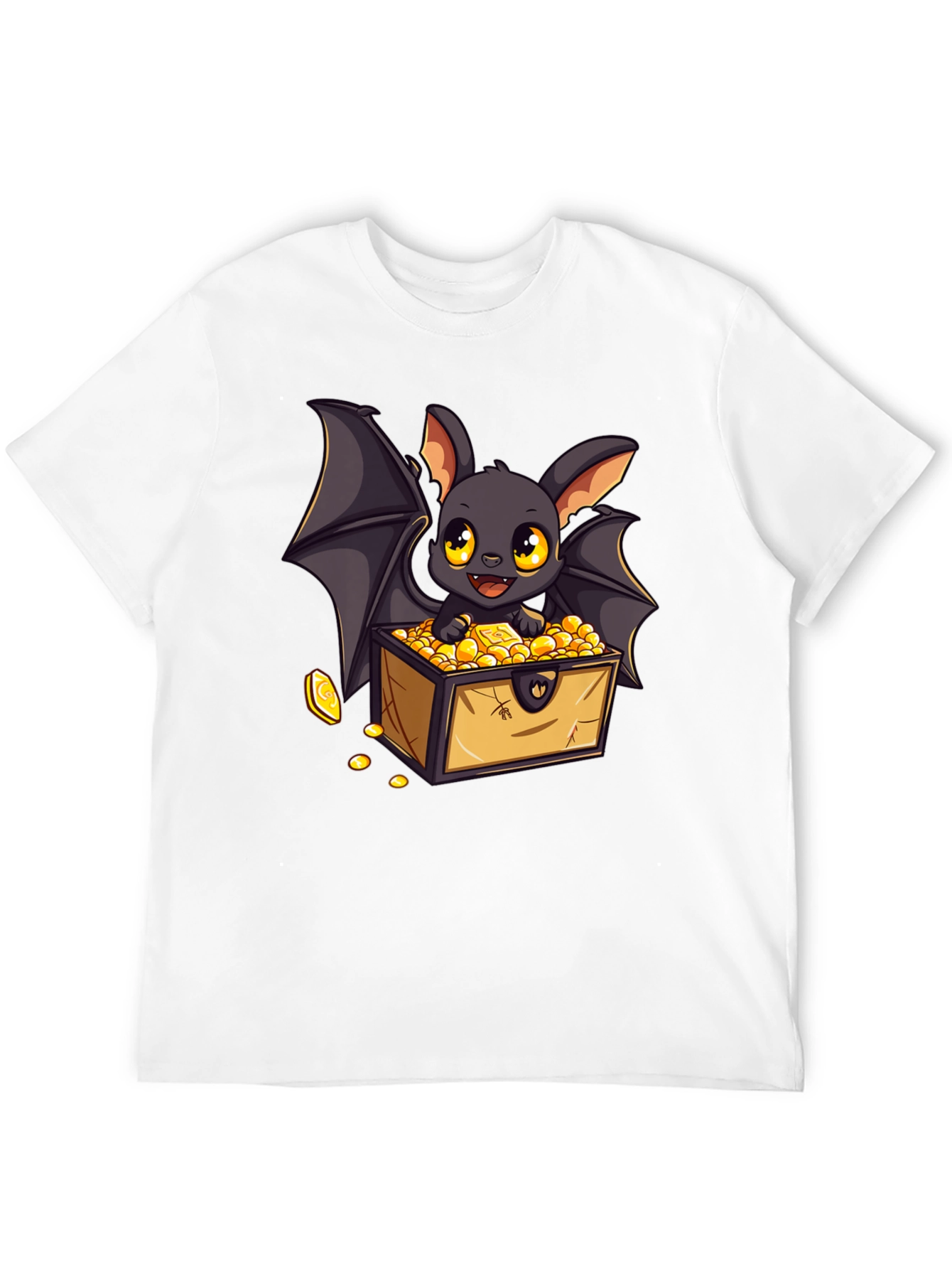 Black Bat Treasure Chest Graphic Tee - Black view 12
