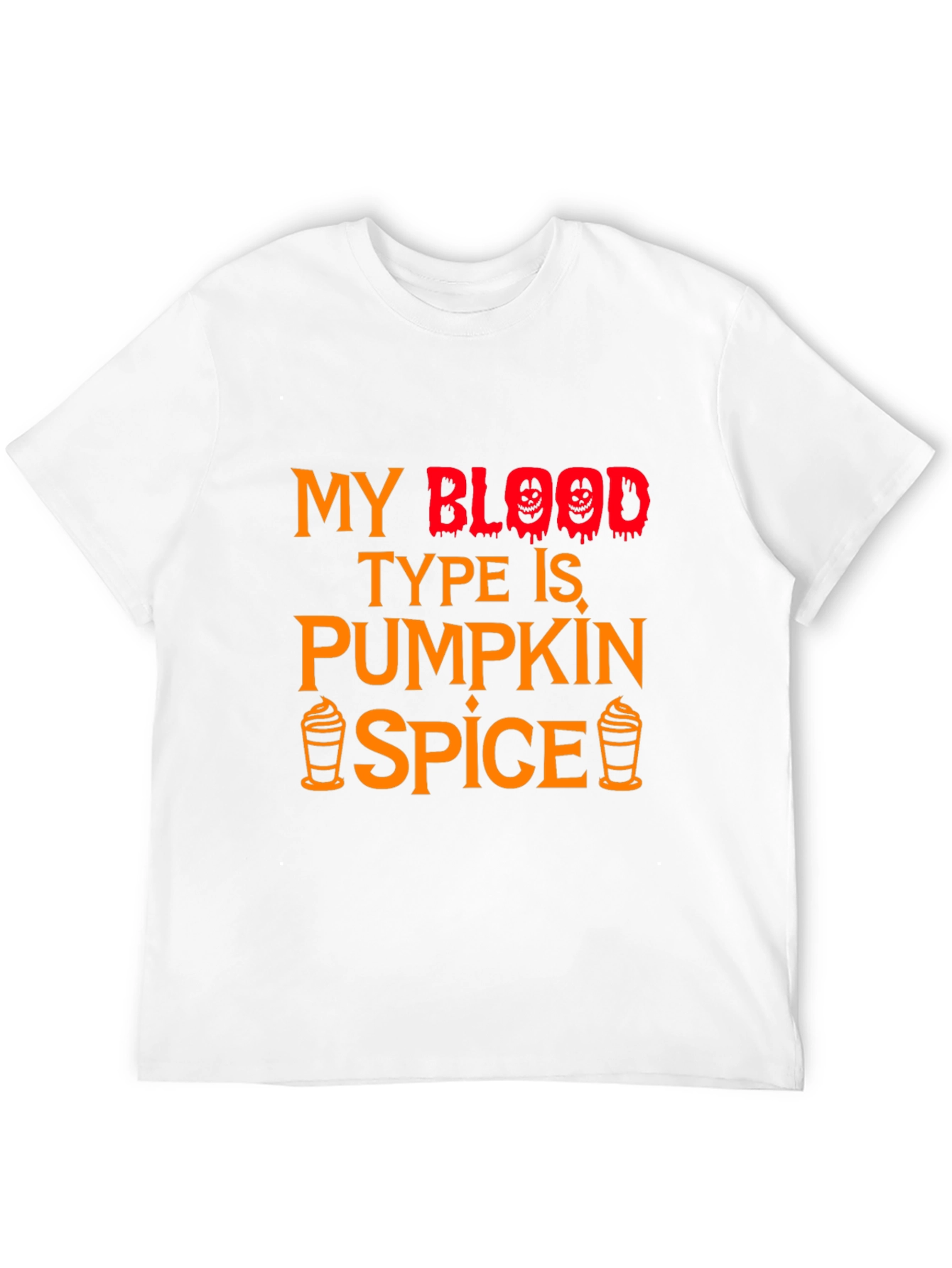 Black Pumpkin Spice Blood Type Halloween T-Shirt view 12