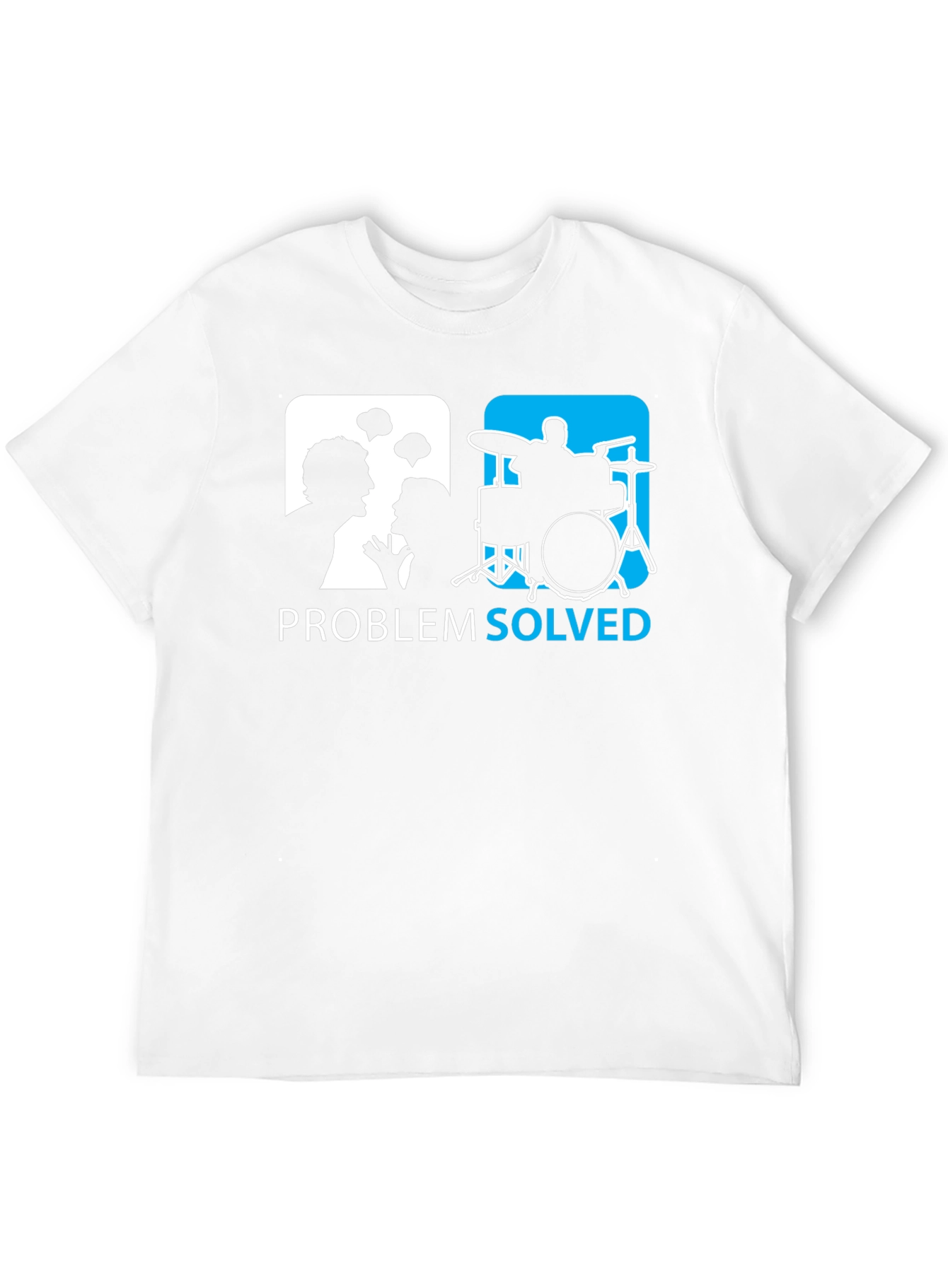 Black Problem Solved Drummer T-Shirt - Funny Music Tee view 12