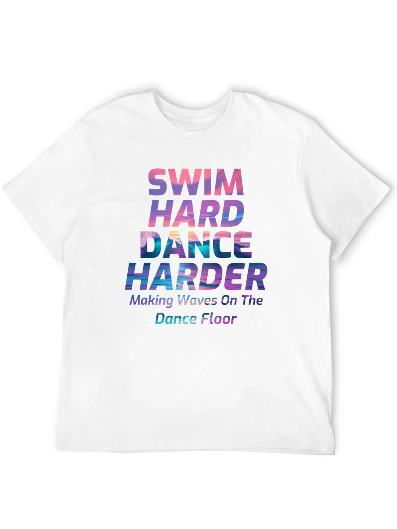 Black Swim Hard Dance Harder Graphic T-Shirt view 12