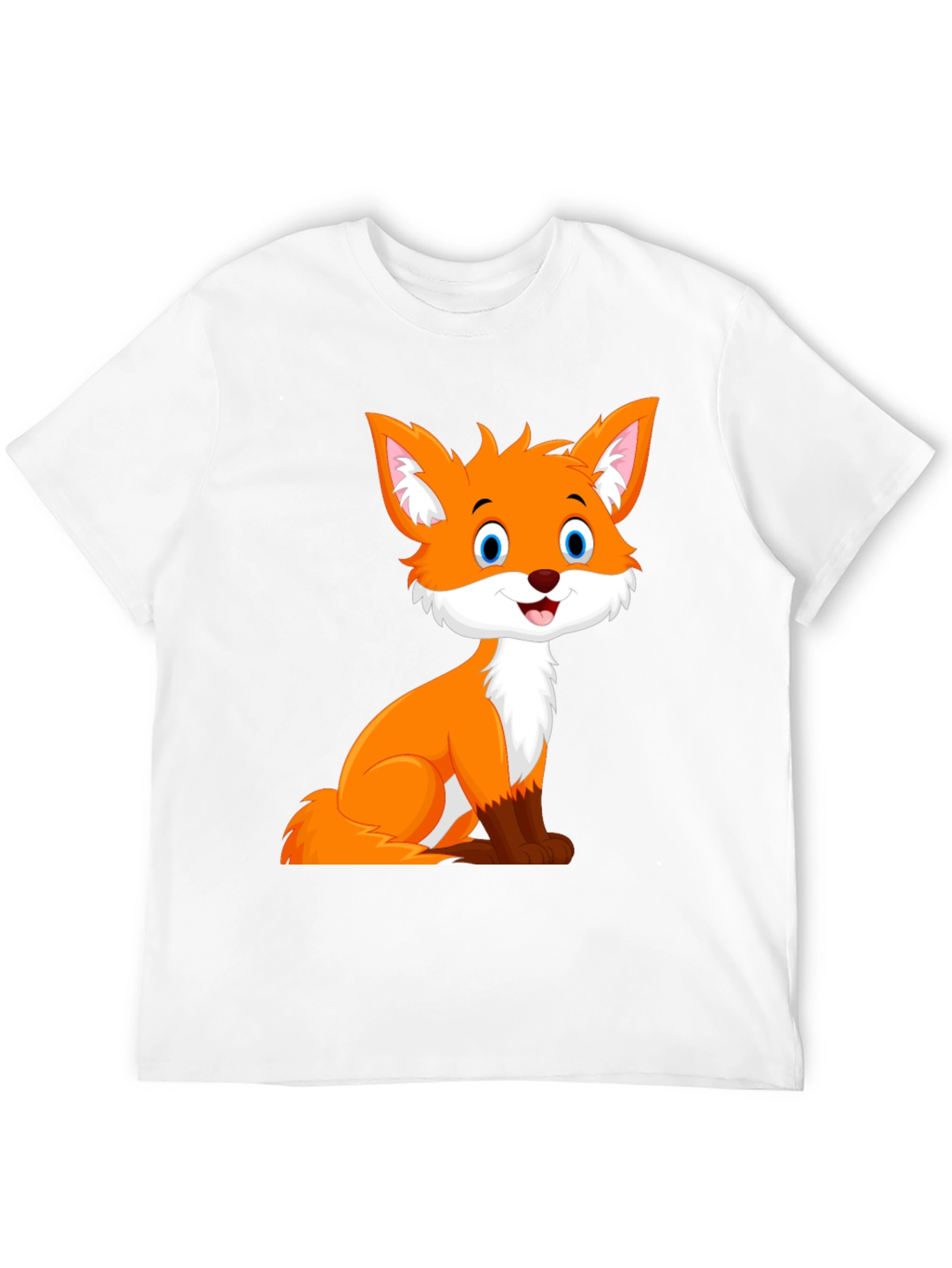 Black Cute Fox Graphic Tee - Black Unisex T-Shirt view 12