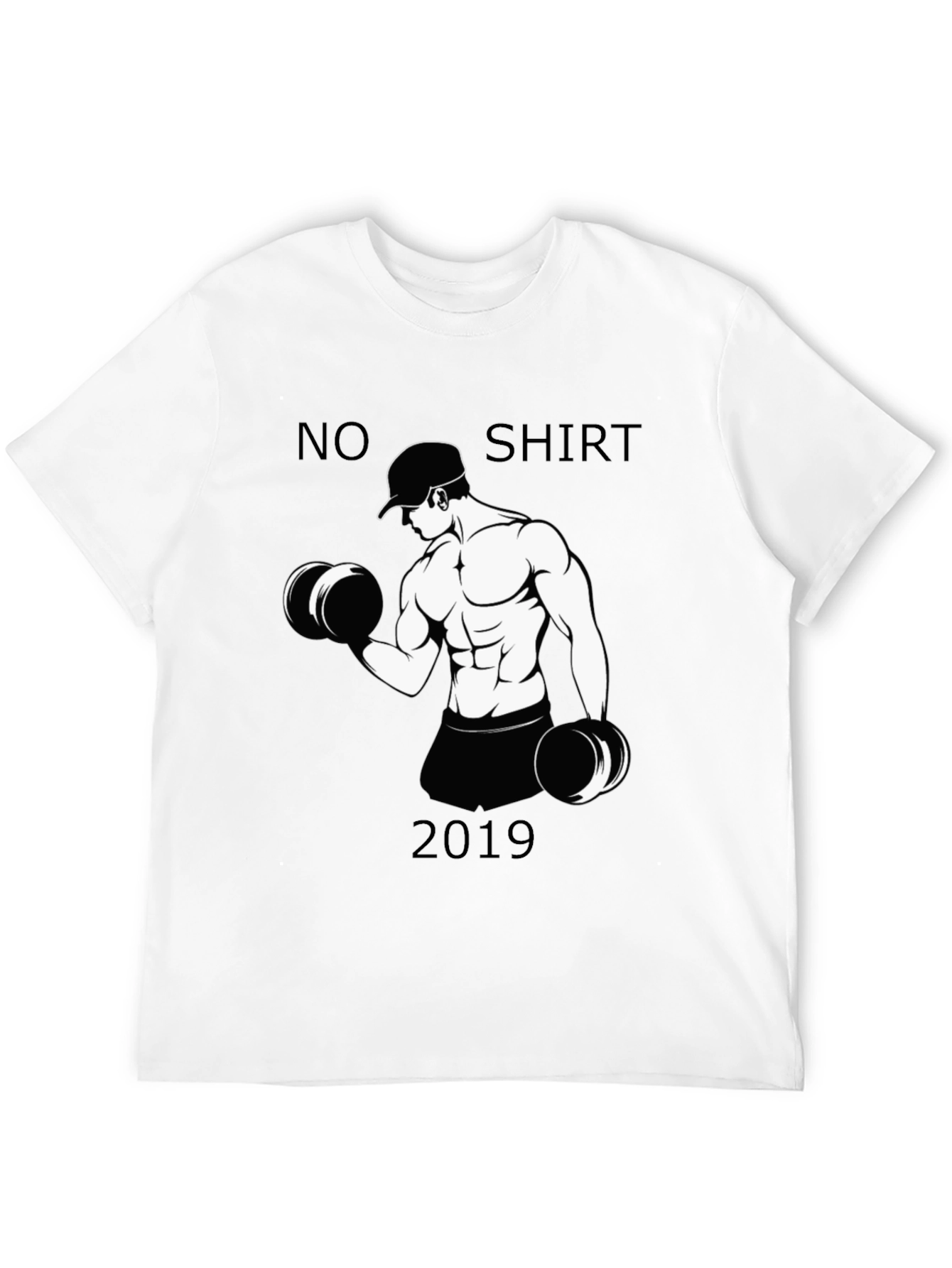 Black Funny No Shirt 2019 Workout T-Shirt view 12