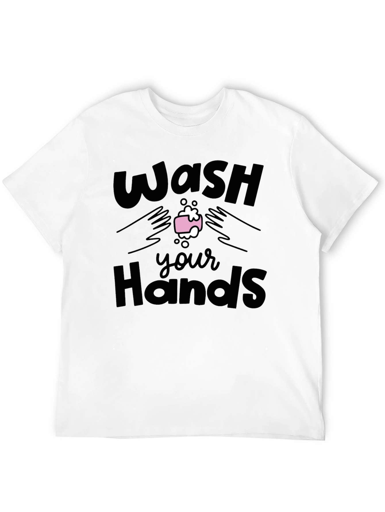 Black Wash Your Hands Graphic Tee - Black view 12