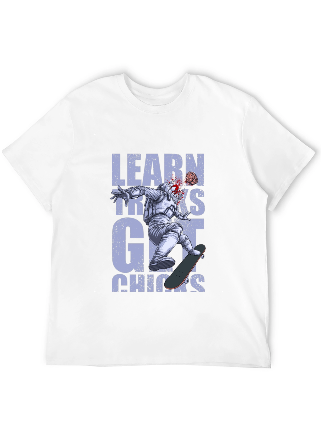 Black Learn Tricks Get Chicks Graphic Tee - Astronaut Skateboard view 12