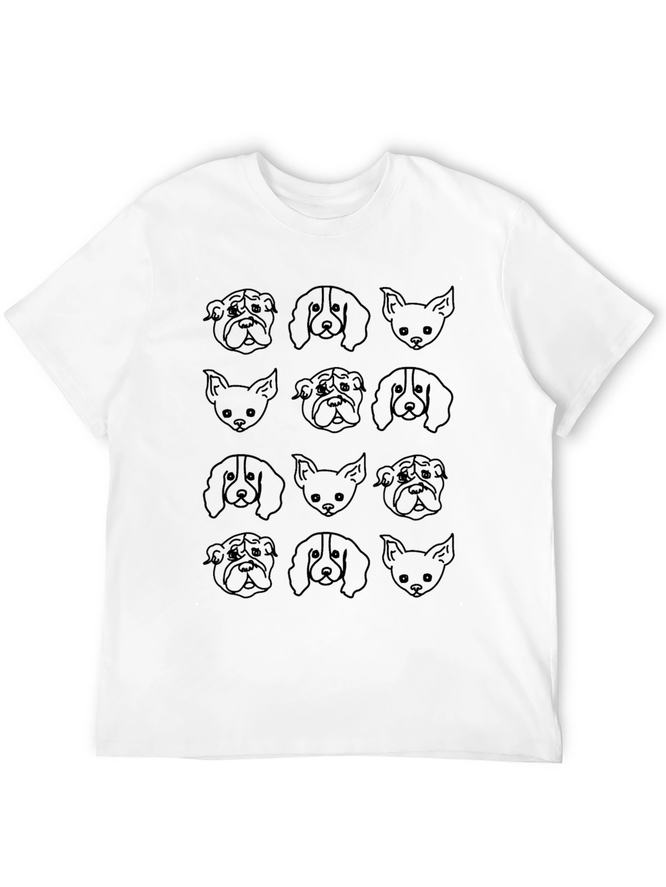 Black Dog Breed Outline T-Shirt - Unisex Black Tee view 12