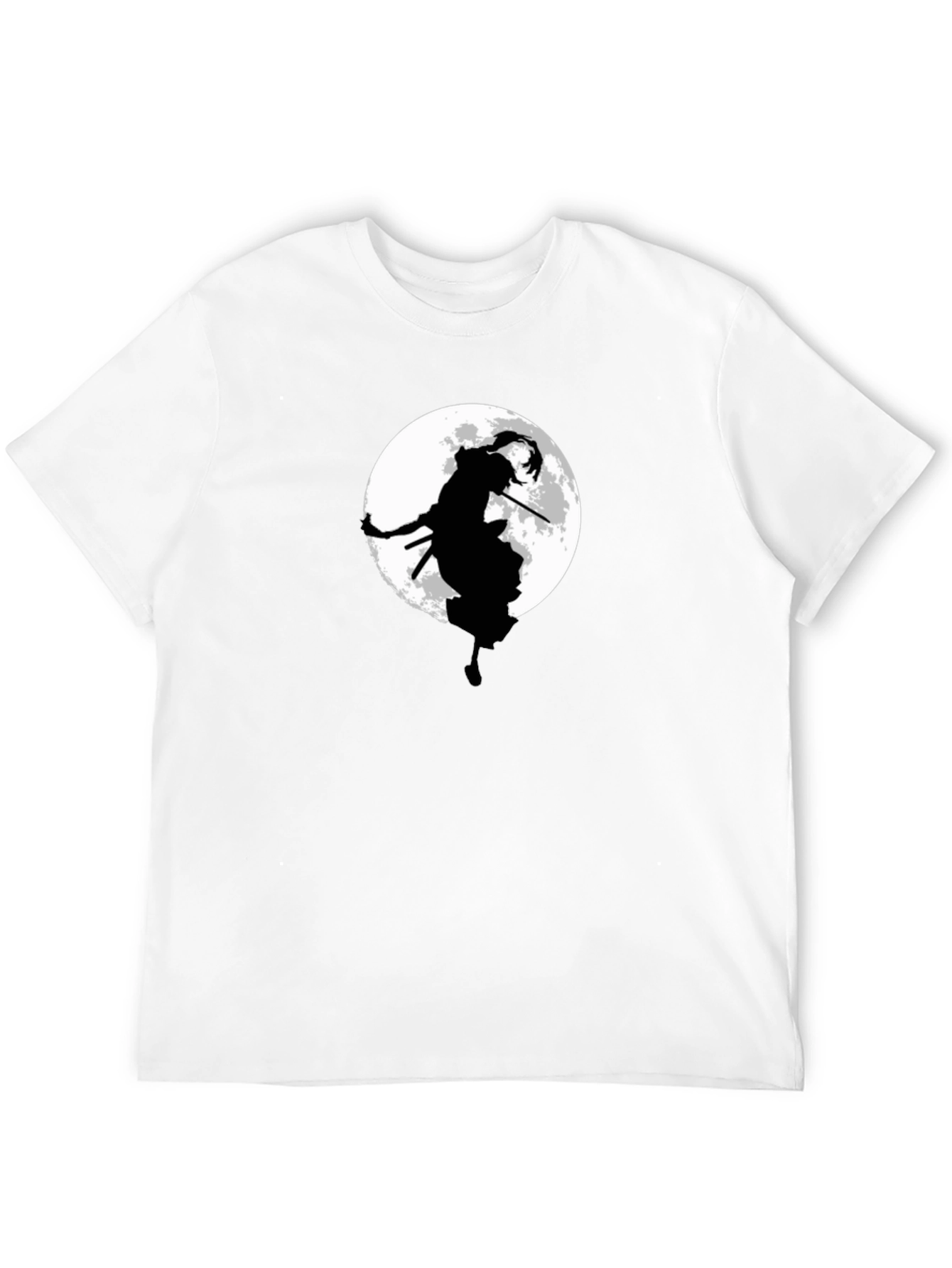 Black Samurai Moon Graphic Tee - Black Cotton Blend view 12
