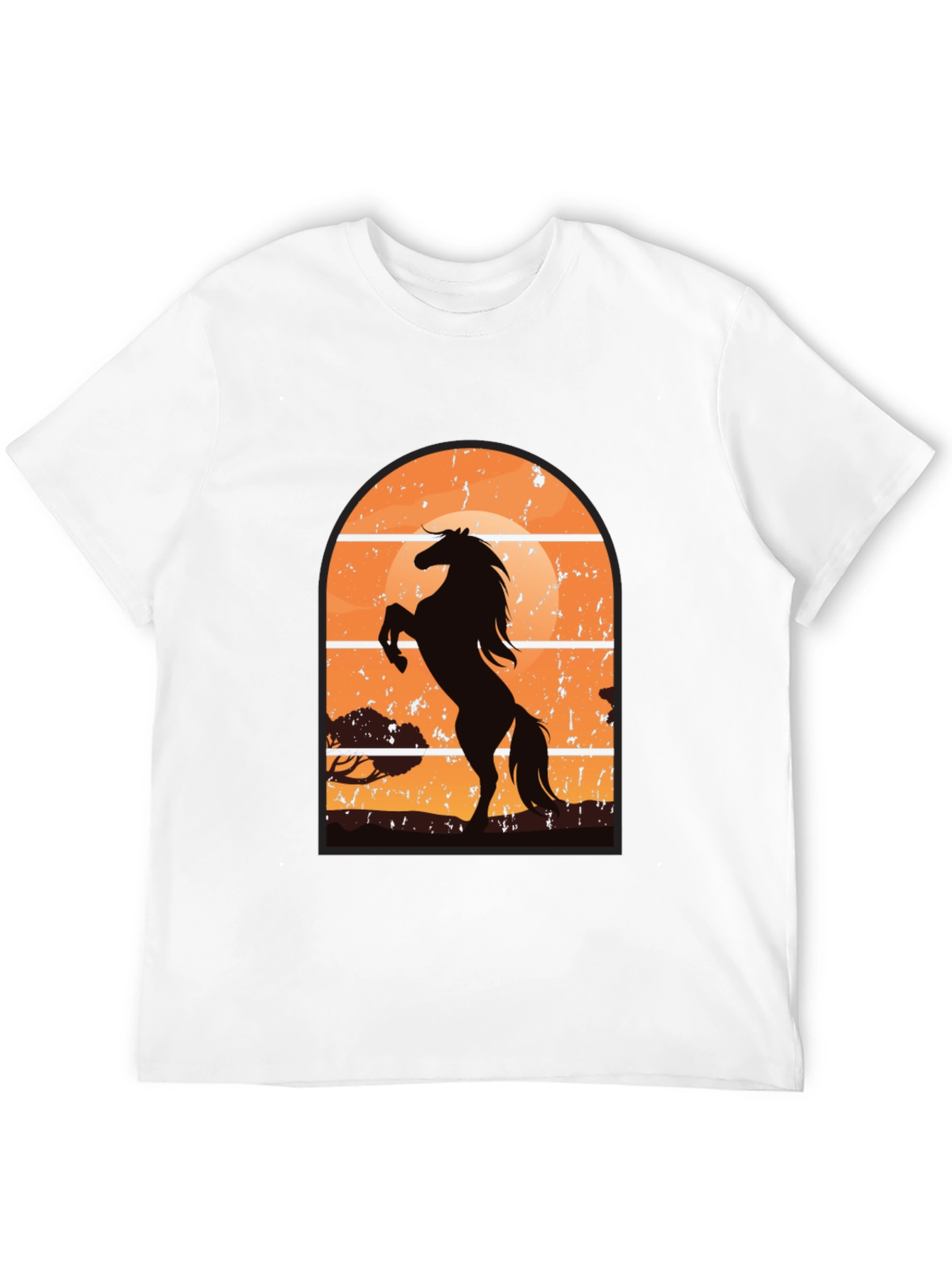 Black Horse Sunset Graphic T-Shirt view 12