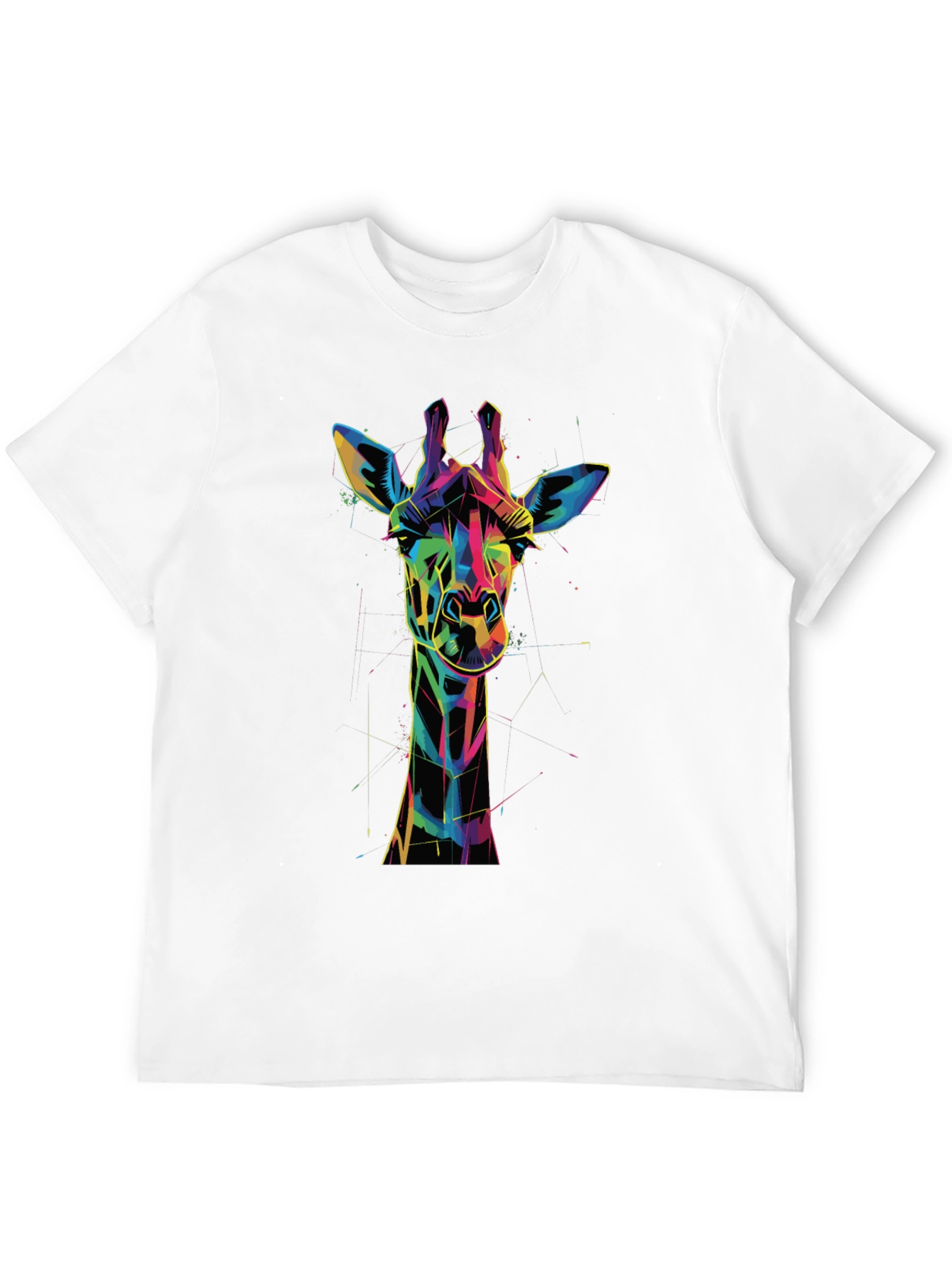 Black Geometric Giraffe Graphic Tee view 12